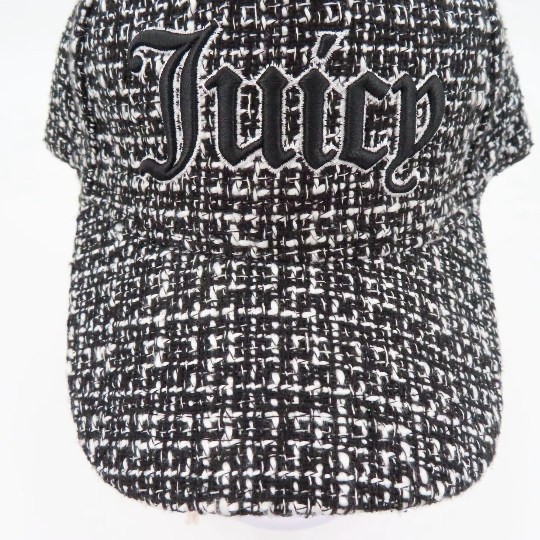Juicy Couture Juicy Couture Baseball Hat Cap Women One Size Black White Tweed Embroidered NEW OSFM Adjustable Hats Urban Casual Size ONE SIZE - 4 Thumbnail