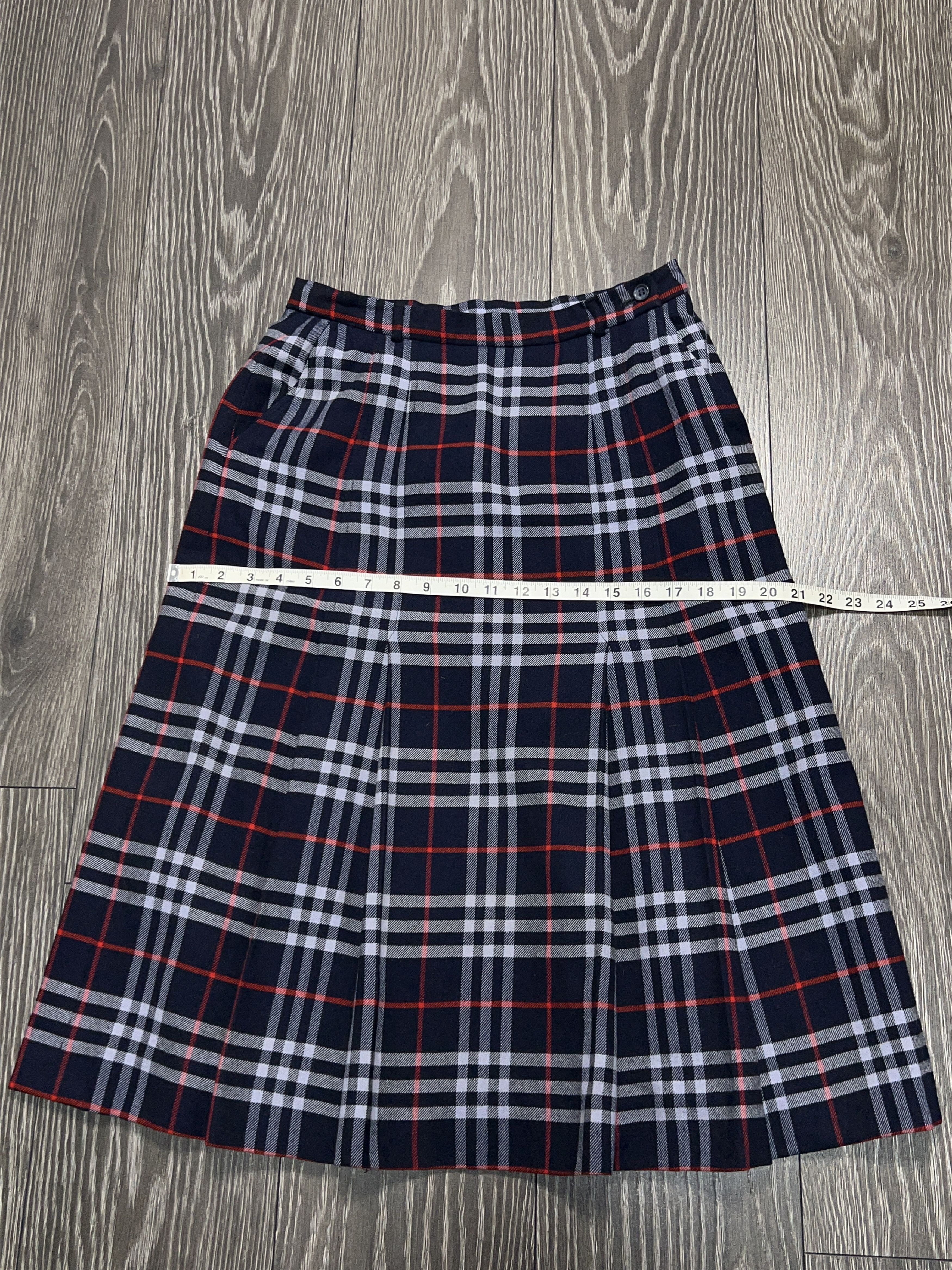 Burberry Vintage Womens 1990s Burberrys London Wool Check Plaid Skirt Size 28" / US 6 / IT 42 - 16 Thumbnail