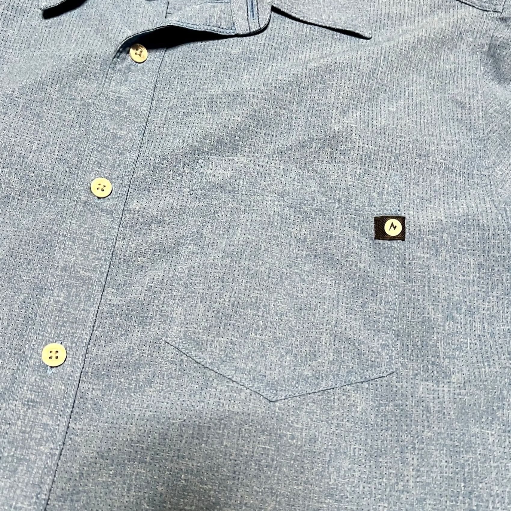 Marmot Marmot Shirt Mens XL Blue Performance Short Sleeve Button Outdoor Size US XL / EU 56 / 4 - 2 Thumbnail