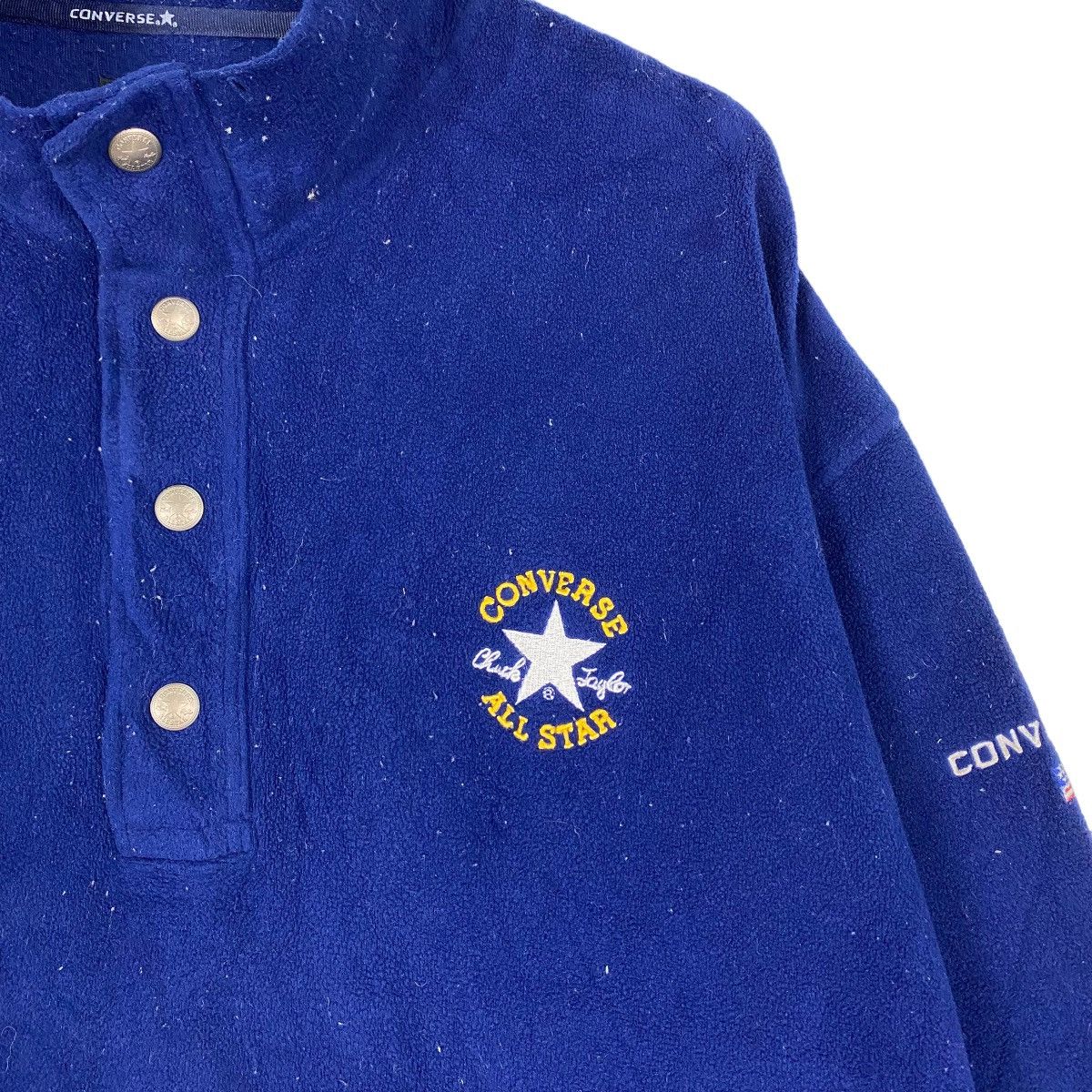 Converse × Vintage Vintage 90s Converse Small Logo Button Ups Fleece Size US XL / EU 56 / 4 - 5 Thumbnail