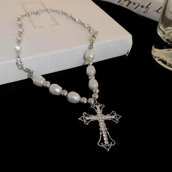 Japanese Brand Silver Jewel 99oth Chrome God Necklace Jesus Chain Size ONE SIZE - 3 Thumbnail