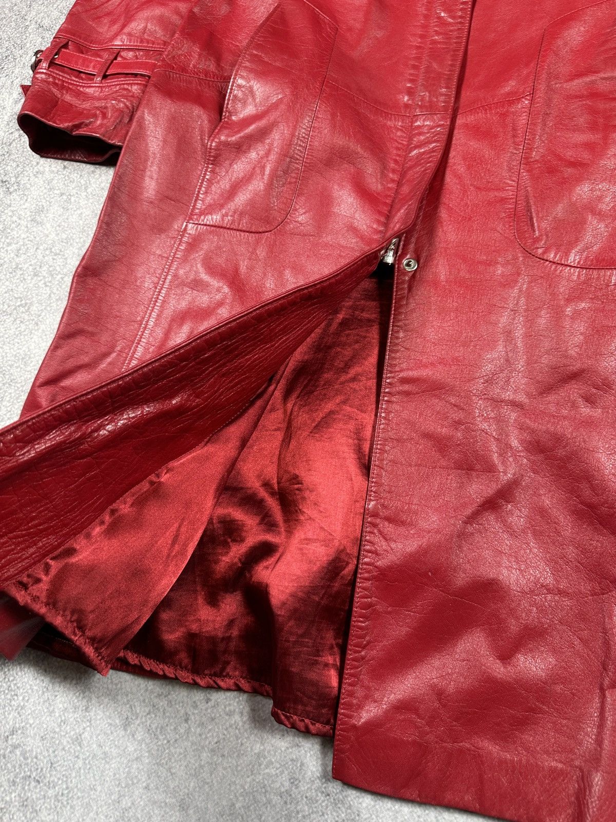 Escada Y2k Vintage Escada Red Leather Coat Jacket Opium Vamp Style Size M / US 6-8 / IT 42-44 - 6 Thumbnail