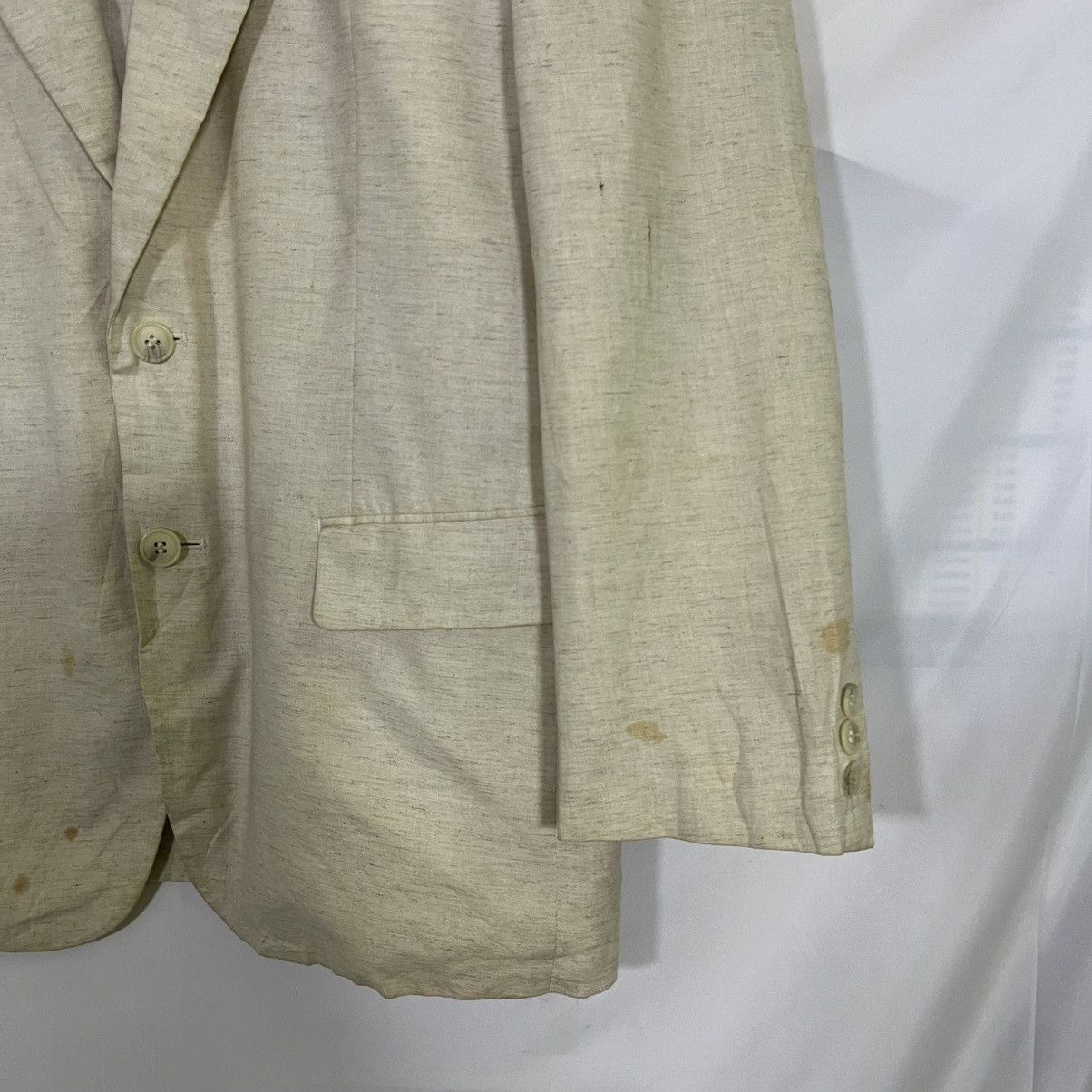 Yohji Yamamoto VINTAGE HOMME BOLD LINEN COAT BLAZER Size US L / EU 52-54 / 3 - 3 Thumbnail