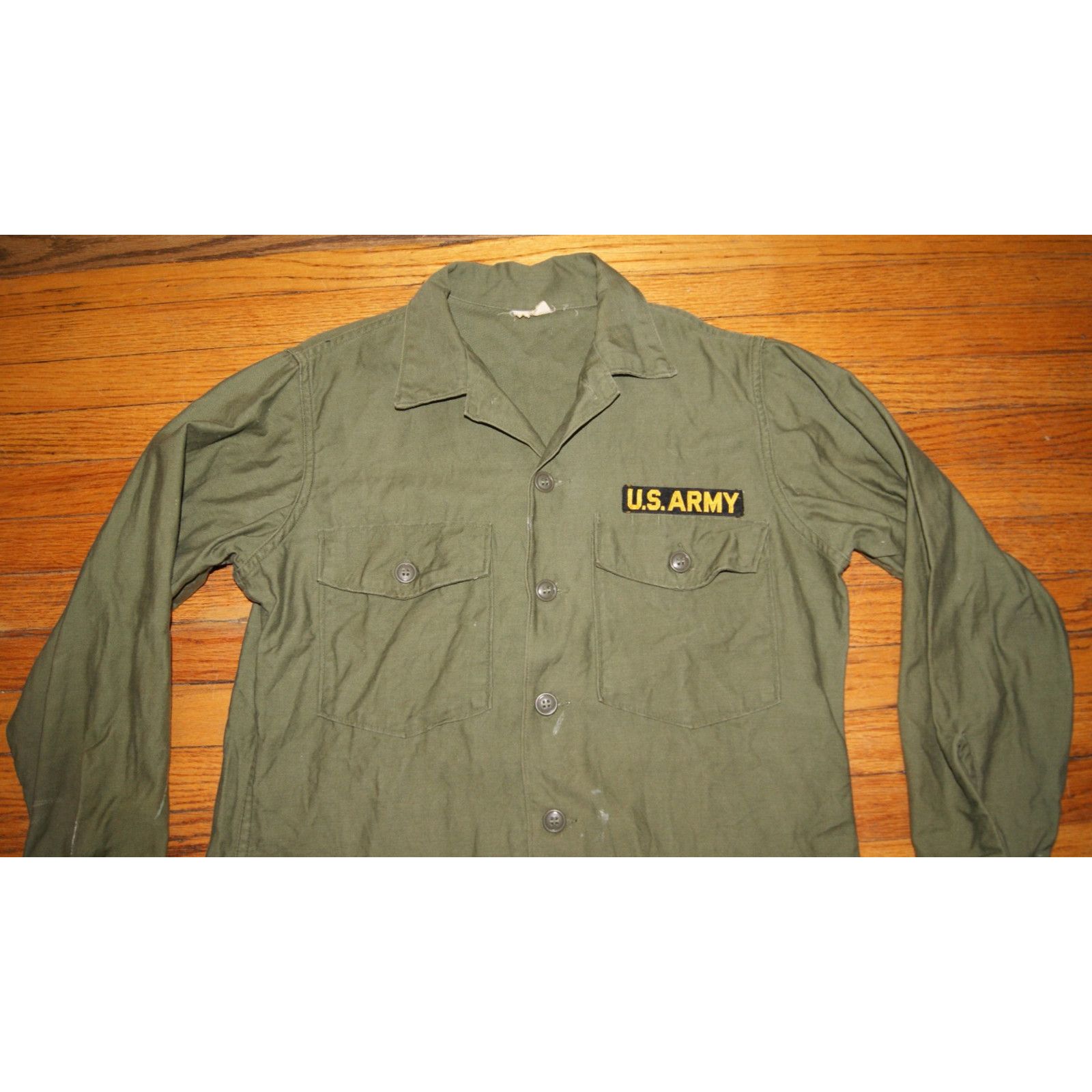 Vintage VTG US Army Olive Green Long Sleeve L Shirt DSA-100-609, OG Size US L / EU 52-54 / 3 - 2 Thumbnail