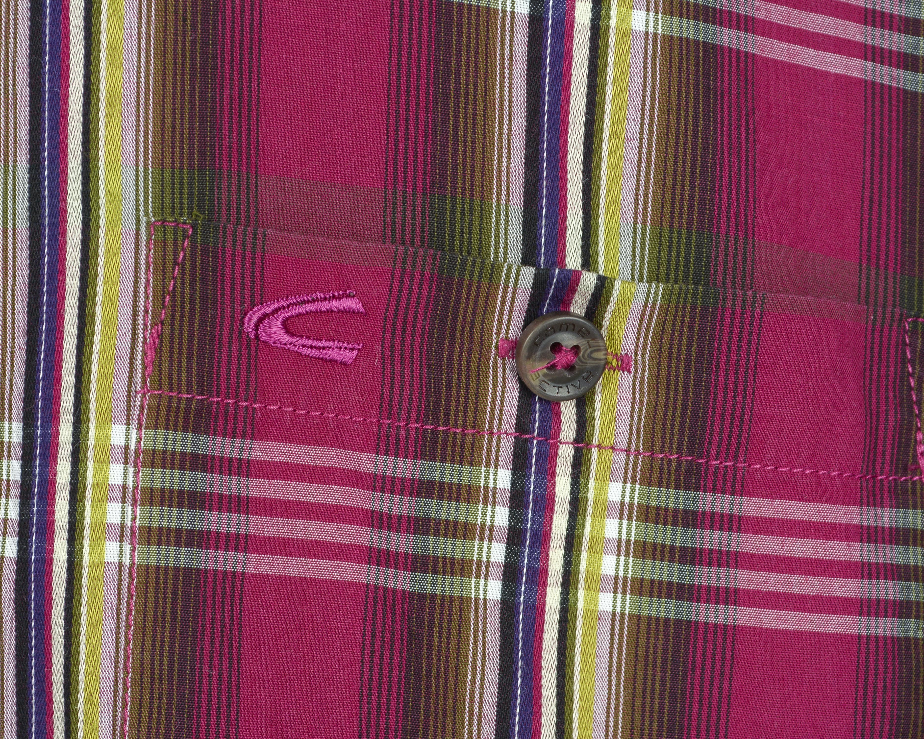 camel active Cotton Shirt 2XL Long Sleeve Check Plaid Pink Button Up Size US XXL / EU 58 / 5 - 6 Thumbnail