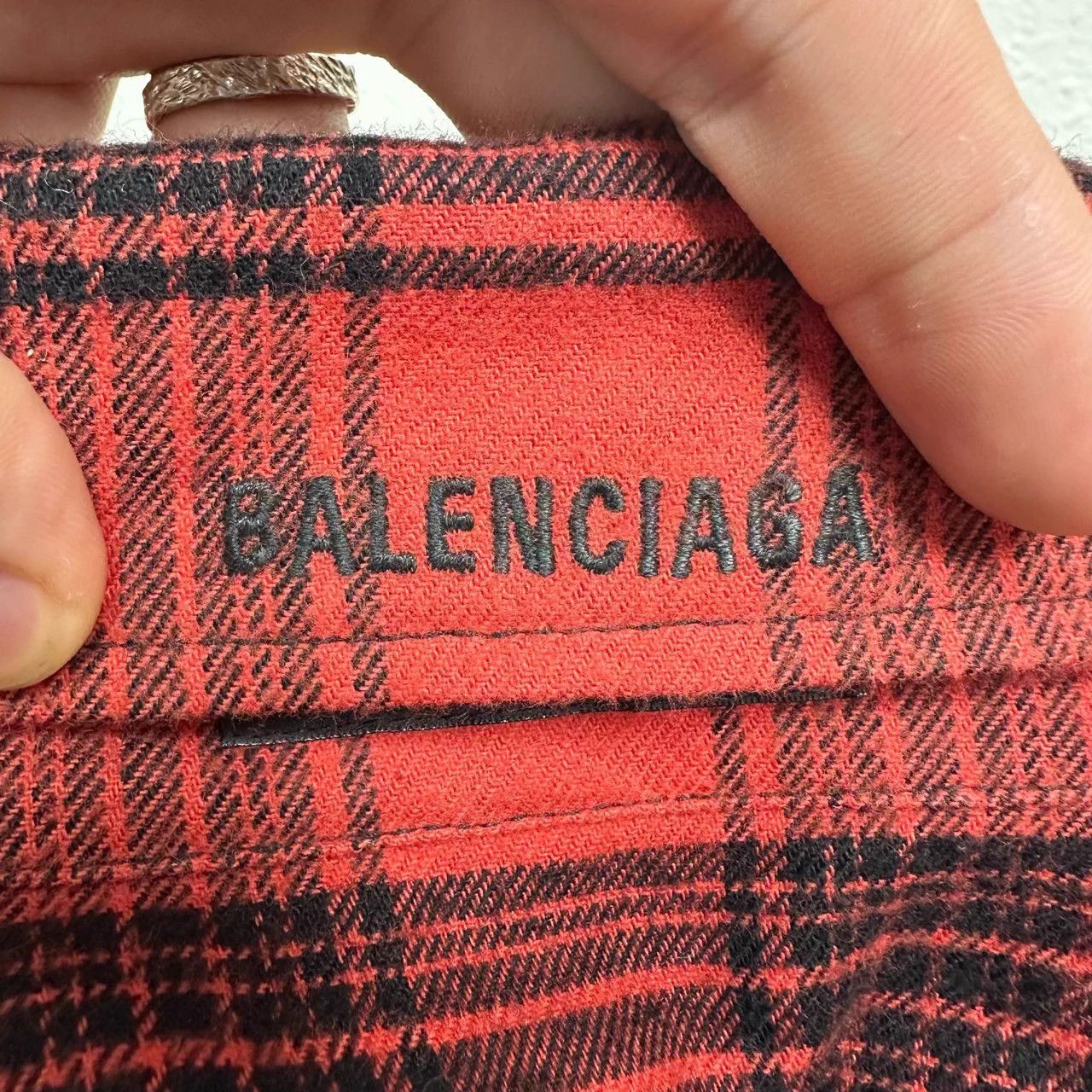 Balenciaga Balenciaga 23SS Red Flannel Check Double Overshirt XS Size US XS / EU 42 / 0 - 5 Thumbnail