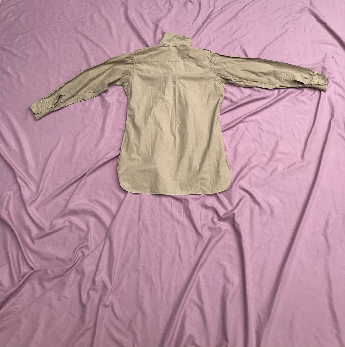 Other FRENCH ARMY 50s ARMY OFFICER BUTTON UP, HEMP COTTON BLEND Size US M / EU 48-50 / 2 - 4 Thumbnail