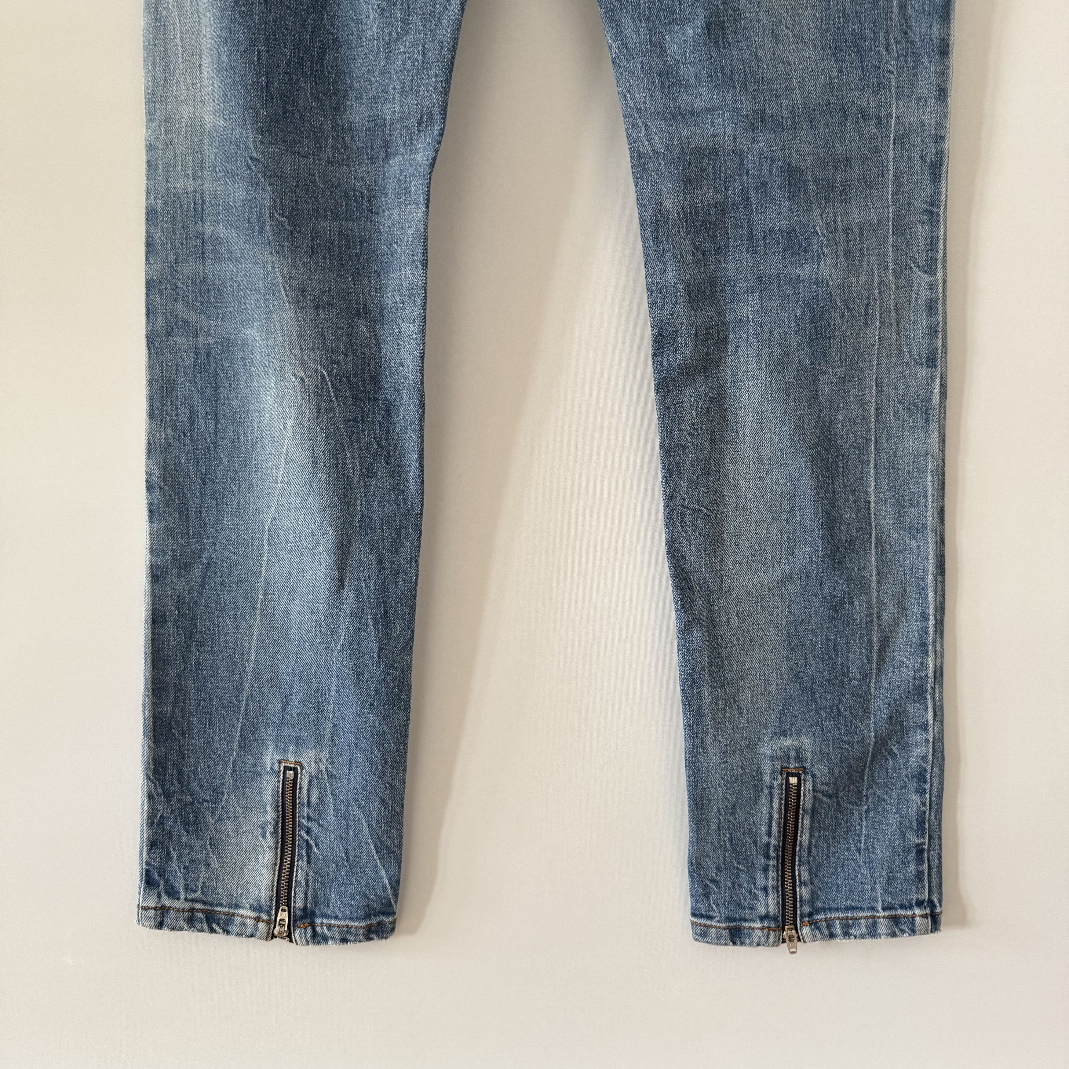Faith Connexion Faith Connexion Light Blue Slim Fit Denim Jeans Distressed Size US 33 - 11 Thumbnail