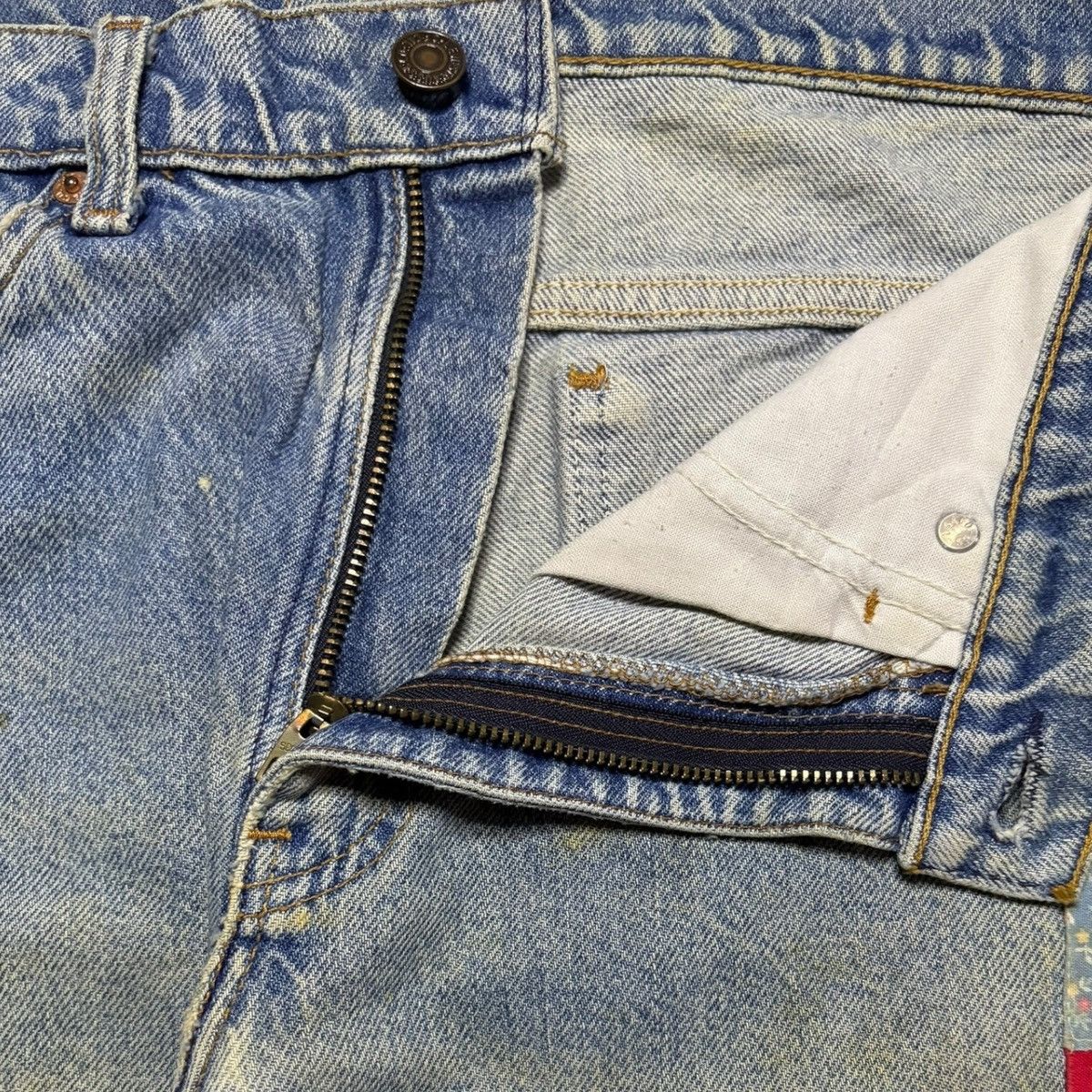LVC × Levi's × Levi's Vintage Clothing Vintage 90s Levis Orange Tab Mud Wash Distress Flare Jeans Size US 32 / EU 48 - 9 Thumbnail