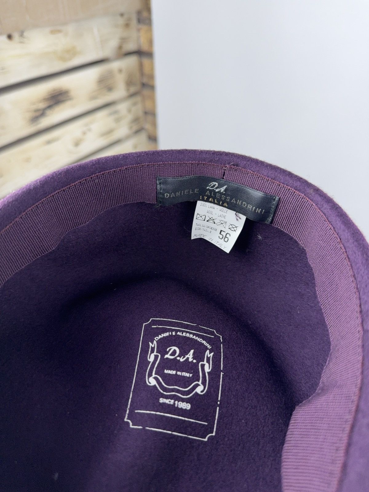 Daniele Alessandrini × Designer Daniele Alessandrini Purple Wool Beret Made in Italy Size 56 Size ONE SIZE - 7 Thumbnail