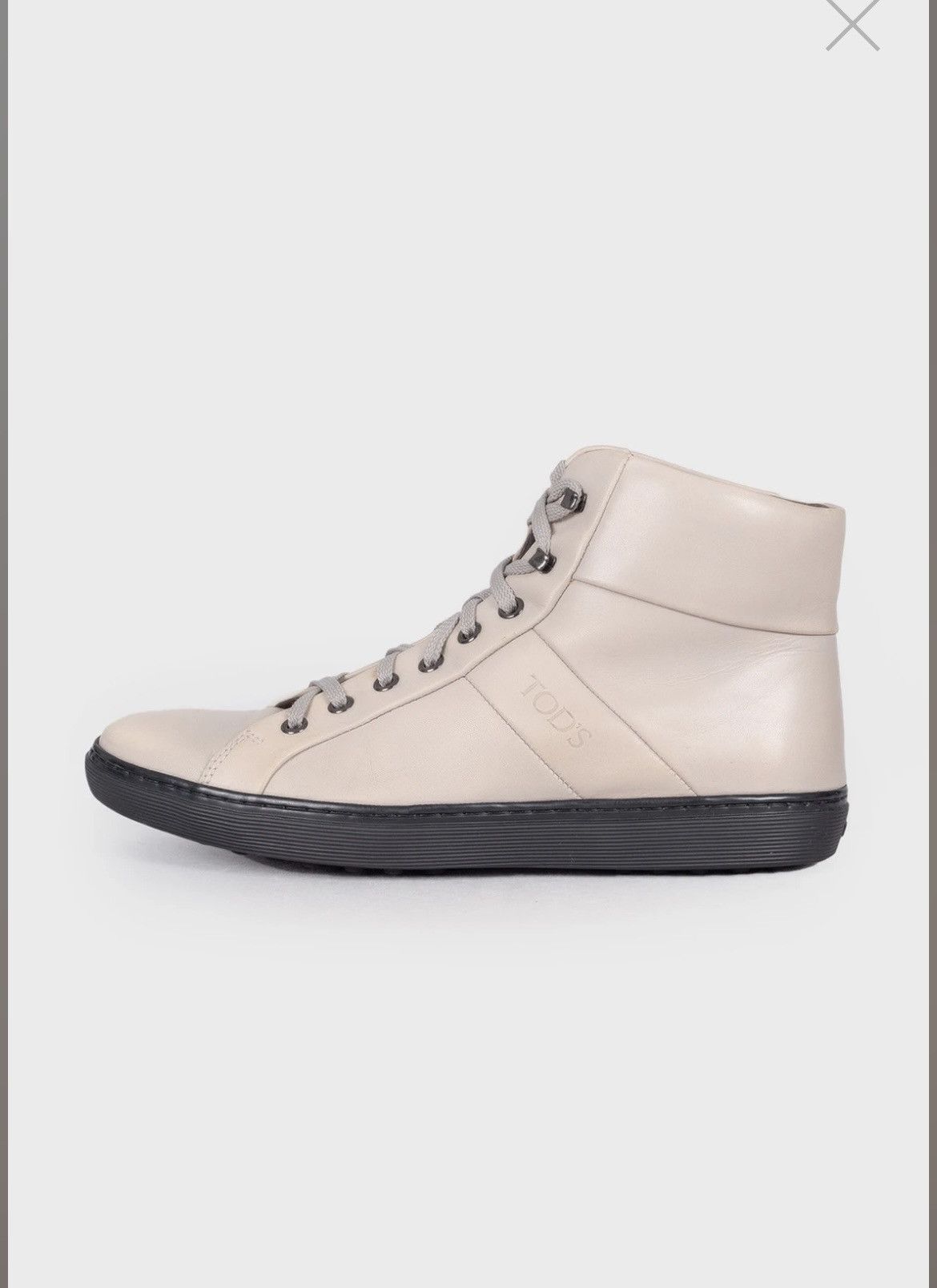 Tod's Light Beige Leather High Top Sneakers 39.5 US 6.5
