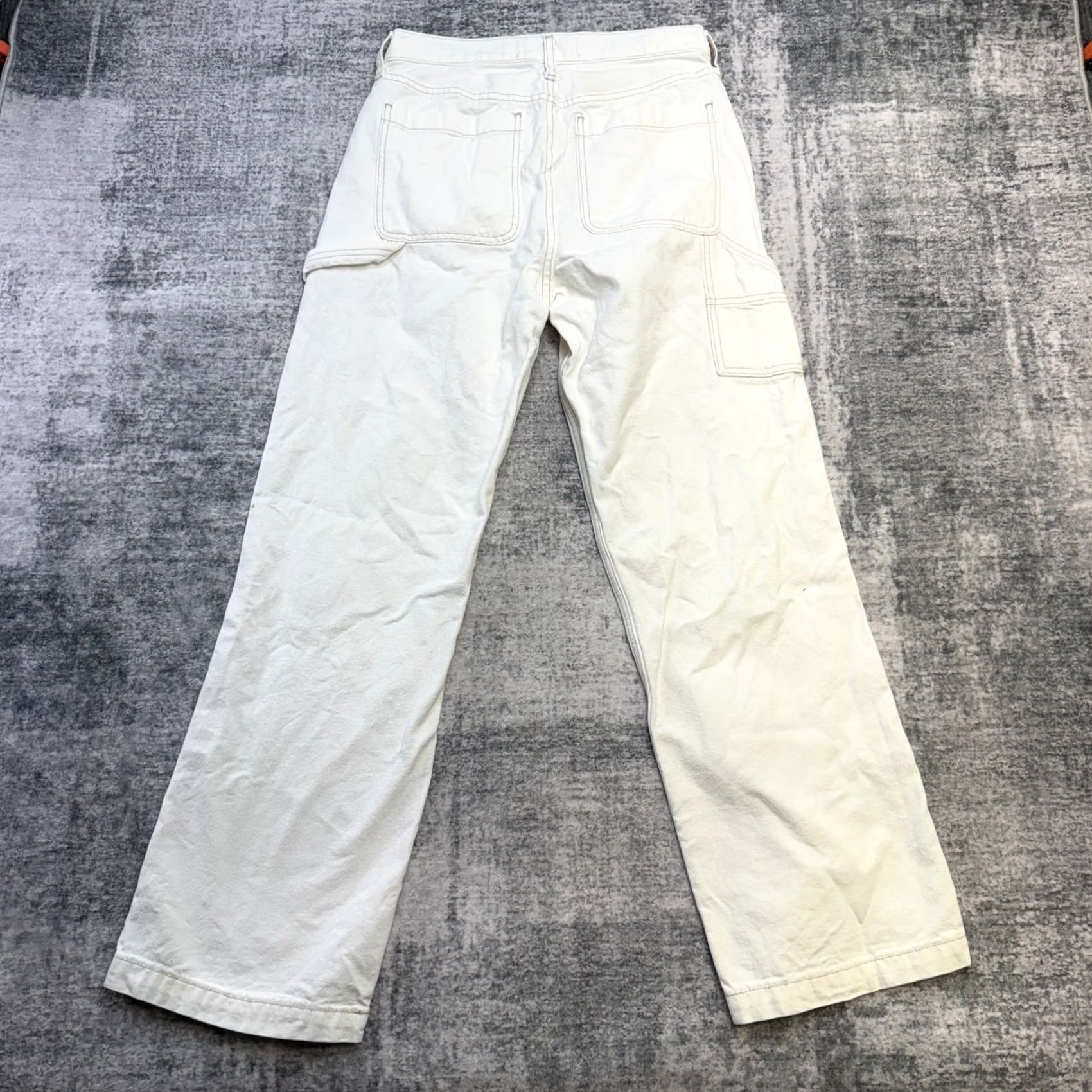 Abercrombie & Fitch Abercrombie & Fitch Jeans Mens 28x30 White Baggy Carpenter Denim Straight 5-Pocket Adult Regular Mens Size US 28 / EU 44 - 7 Thumbnail