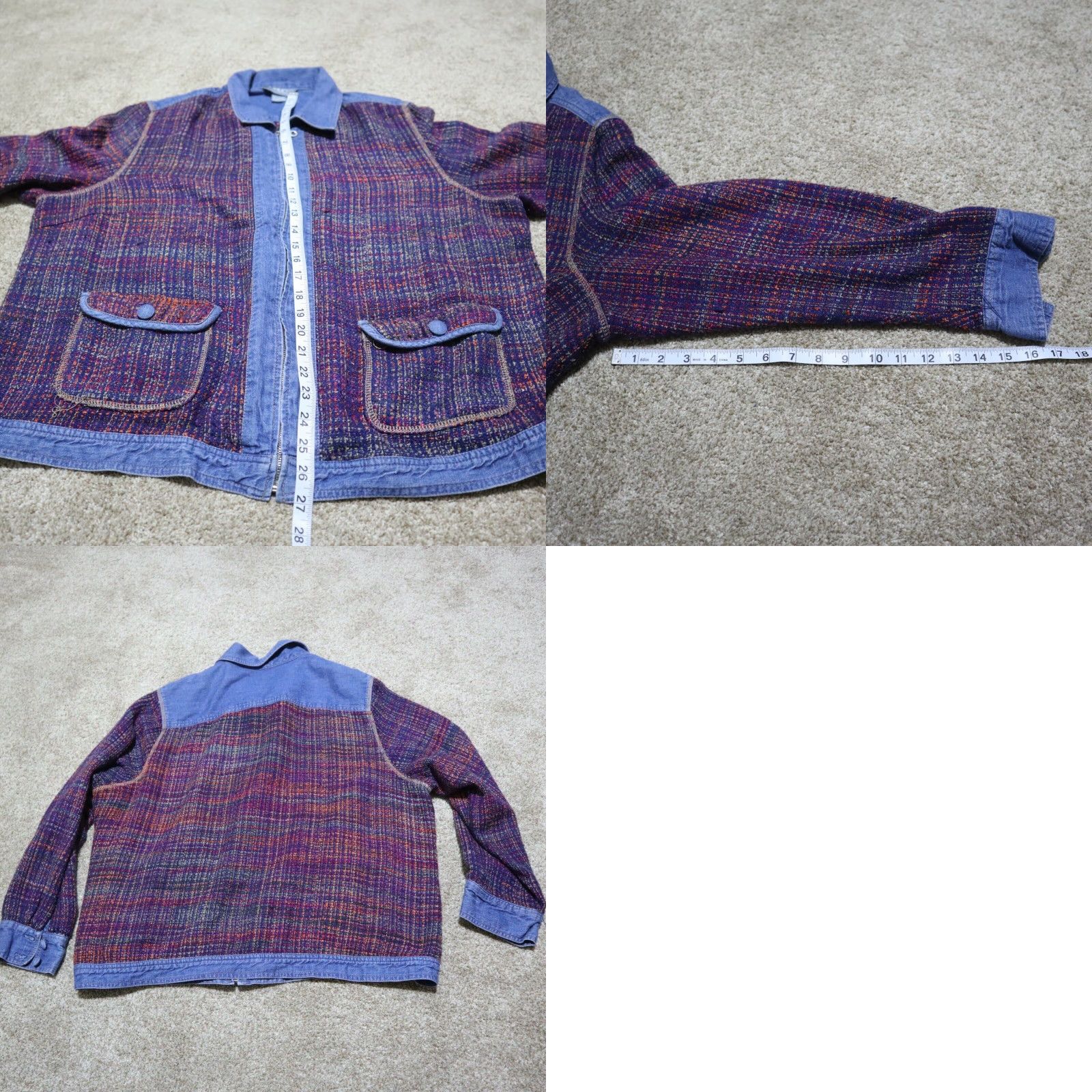 Vintage Vintage Koret Denim Blue Medium Zip Up Jacket Boho Women's Size 20w 90s Size 3XL / US 20-22 - 8 Thumbnail