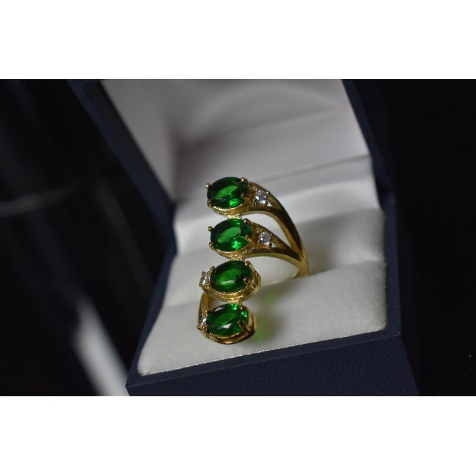 Jewelry 925 STERLING SILVER GOLD PLATED ALPANITE & CZ RING SIZE 7 Size ONE SIZE - 6 Thumbnail