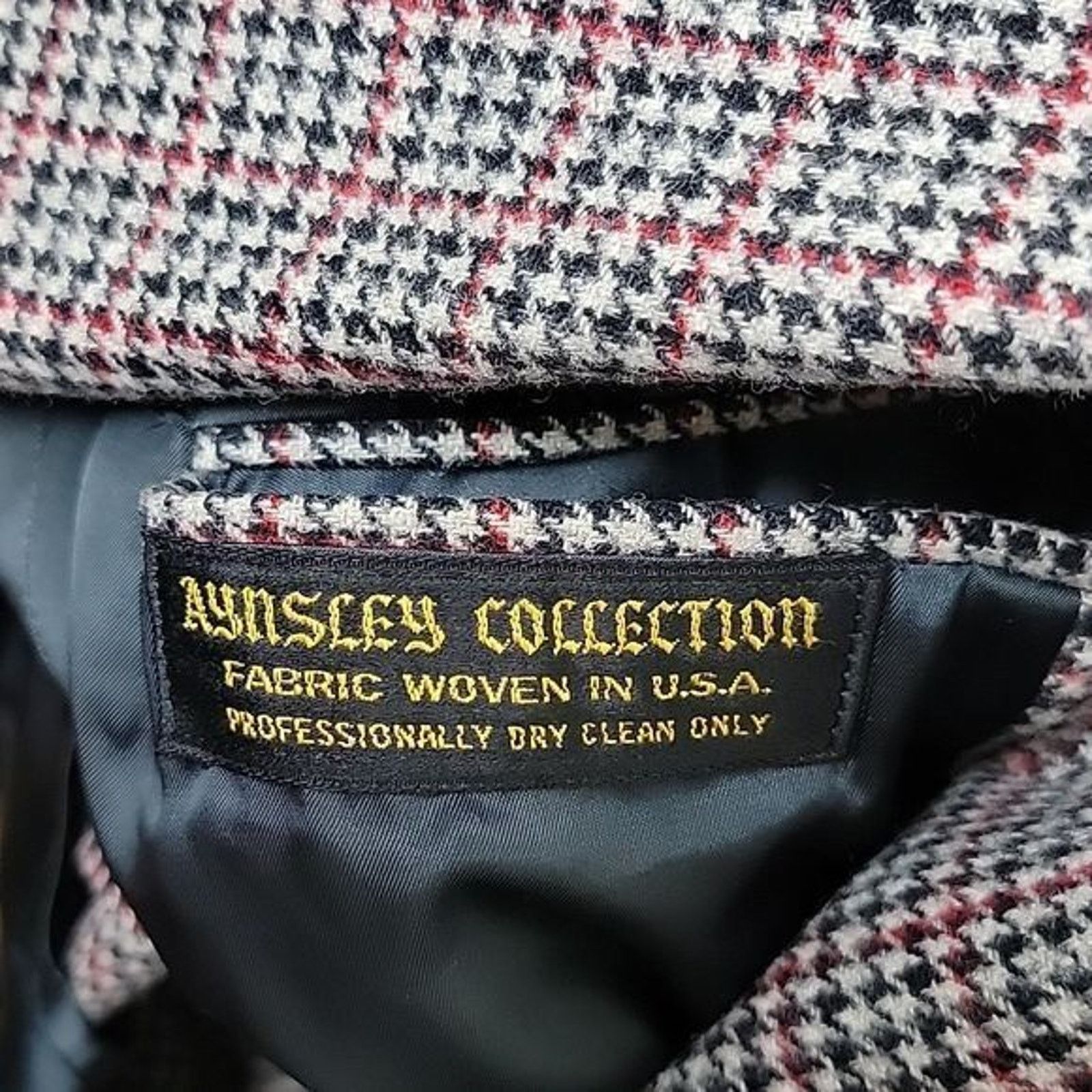 Hart Schaffner Marx Hart Schaffner & Marx Mens 40L Houndstooth Wool Blazer Size 40L - 15 Thumbnail