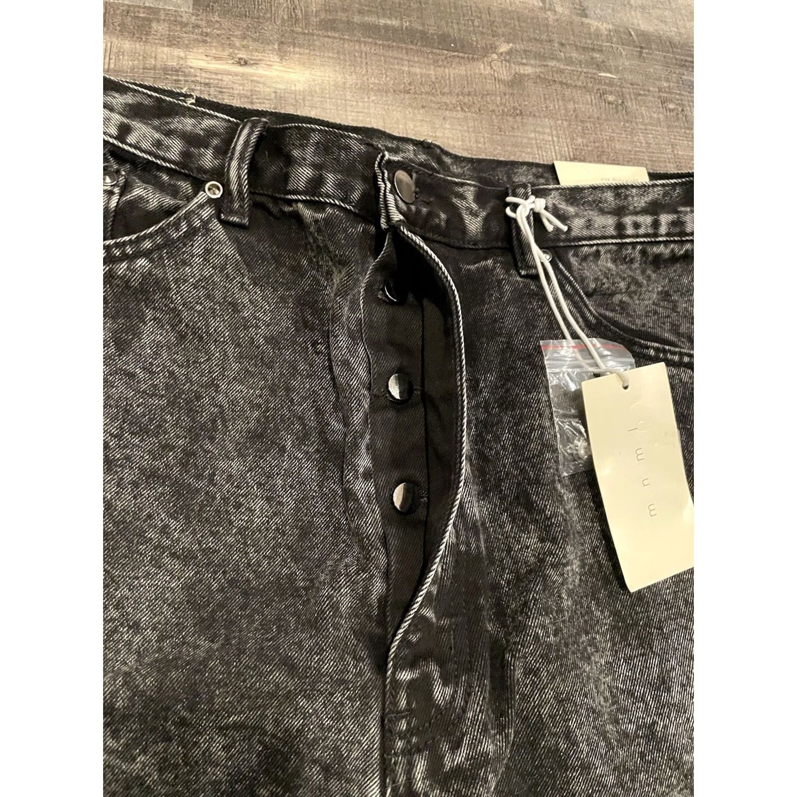 MNML MNML Jeans Black Wash 38x33 Denim Pants Men Regular 5-Pocket Iron Button Zip Modern B118 Work Denim Size US 38 / EU 54 - 7 Thumbnail