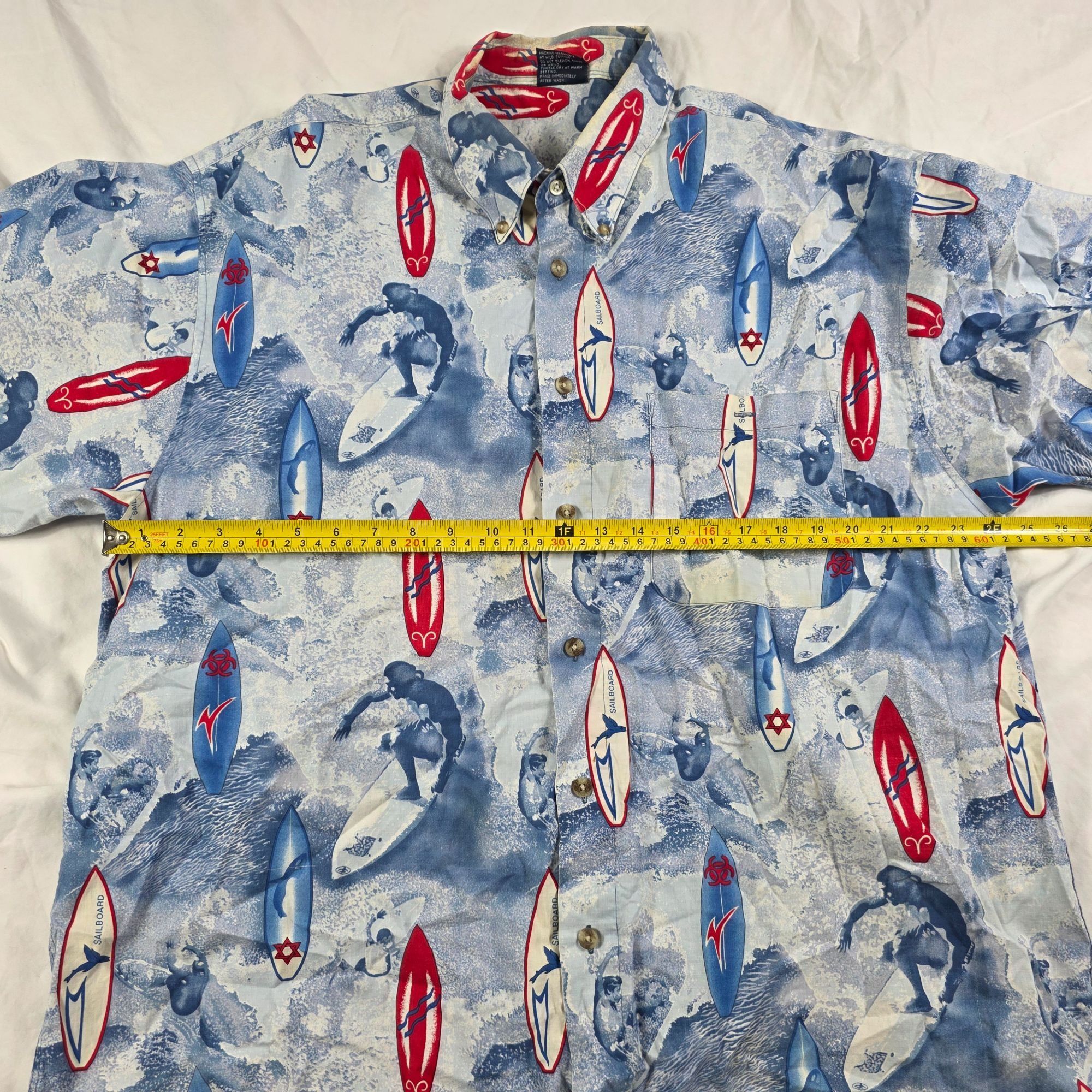 Other 212 NYC Hawaiian Mens Size XL Blue White Button Up Shirt Sur Size US XL / EU 56 / 4 - 6 Thumbnail