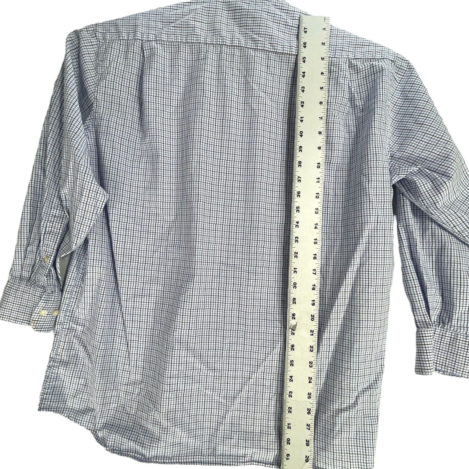 Tommy Hilfiger Tommy Hilfiger Button-Up Shirt Mens L Blue White Gray Plaid Office FLAW Size US L / EU 52-54 / 3 - 5 Thumbnail