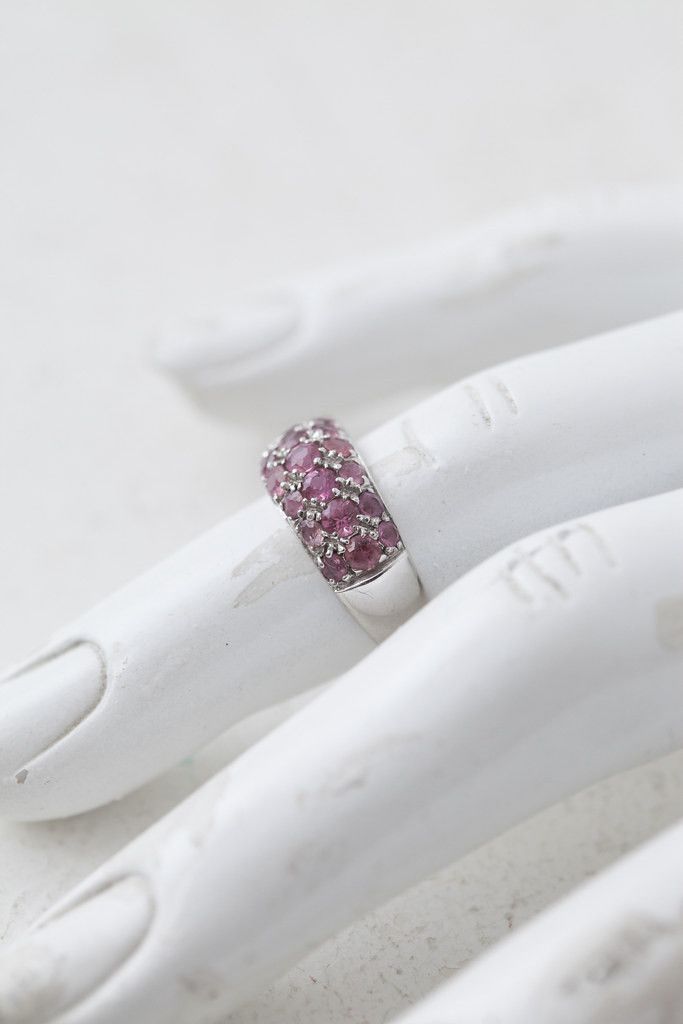 Other White gold pave sapphires ring US 4.75 Size ONE SIZE - 1 Thumbnail