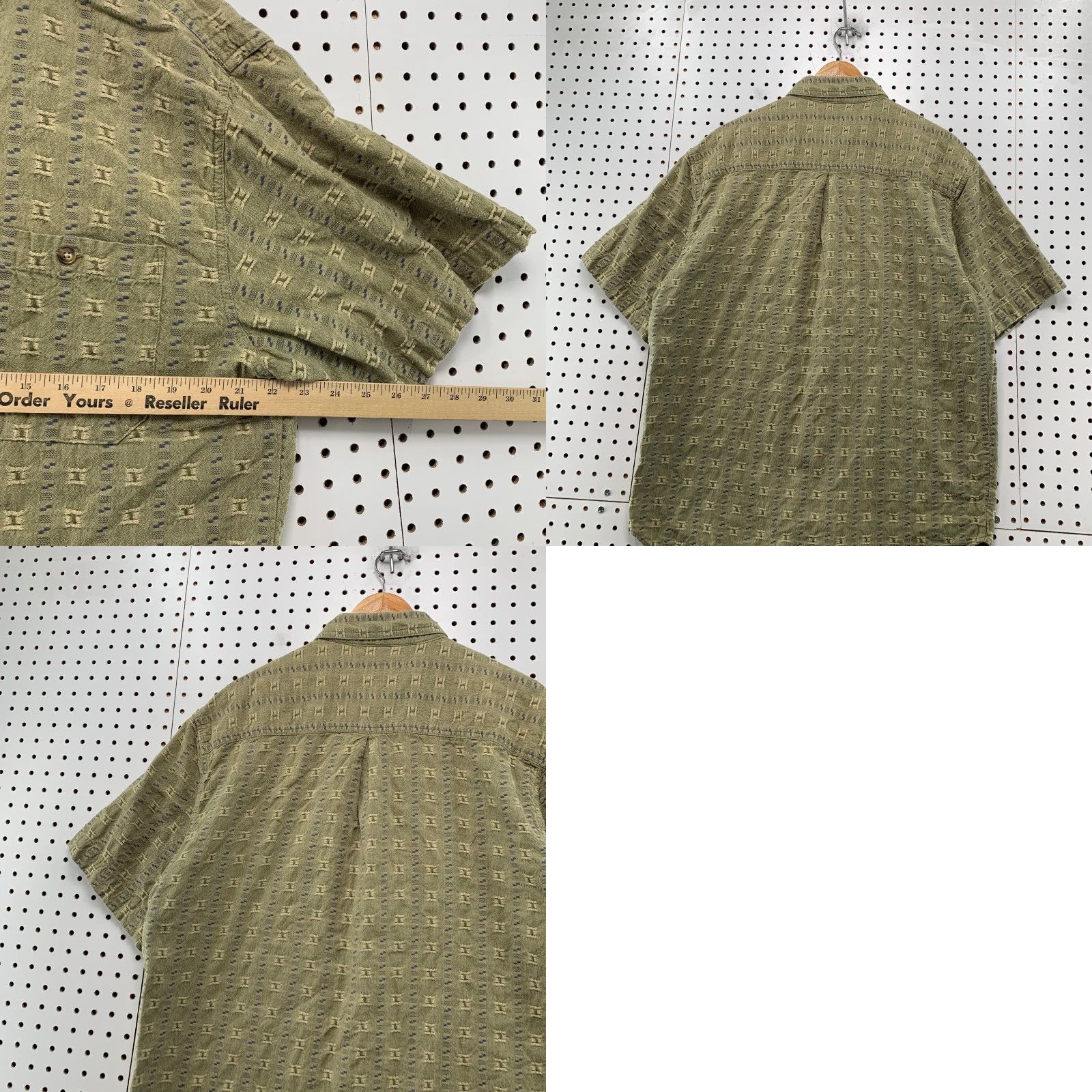 The Territory Ahead VINTAGE Territory Ahead Button-Up Shirt Mens L Green Short Sleeve Textured Geometric Weekender Casual Button-Up Shirt Mens L Green Territory Ahead Size US L / EU 52-54 / 3 - 9 Thumbnail