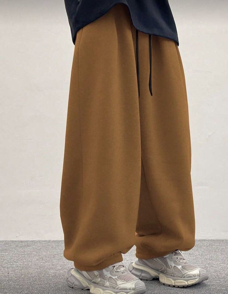 Japanese Brand Wide-Leg Baggy Fleece Sweatpants Oversized Joggers Size US 30 / EU 46 - 5 Thumbnail