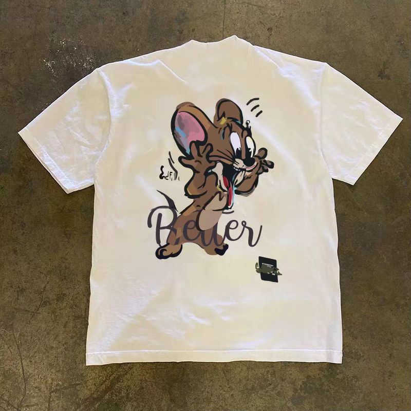 Japanese Brand × Vintage White washed retro cartoon mouse print t-shirt Size US M / EU 48-50 / 2 - 1 Thumbnail