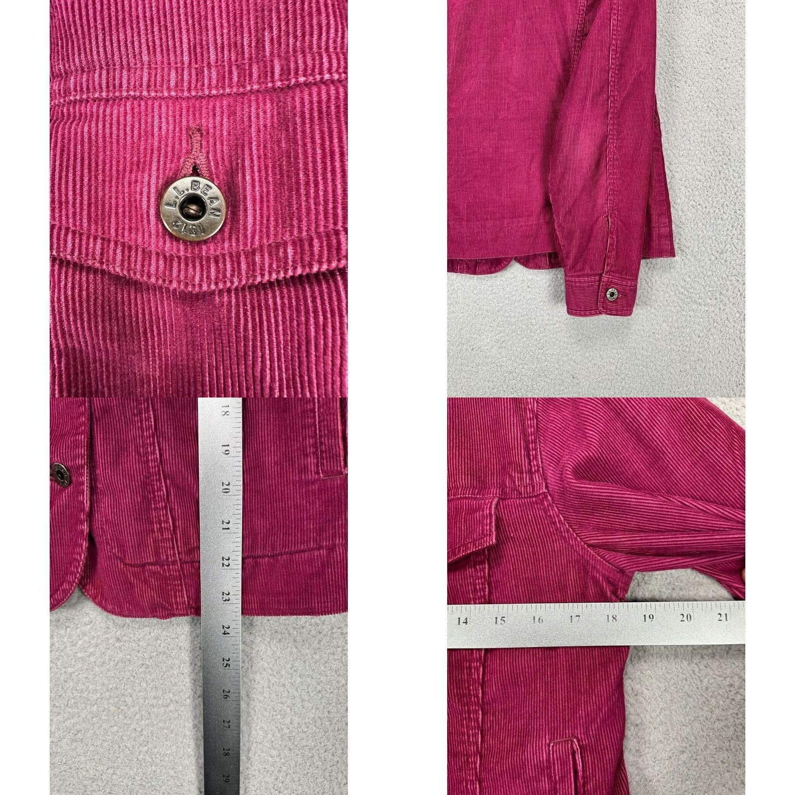 Vintage L.L. Bean Corduroy Jacket Women Small Purple Pink Corduroy Coat Ladies Hand Pocket Mid-Length Size 28" / US 6 / IT 42 - 8 Thumbnail