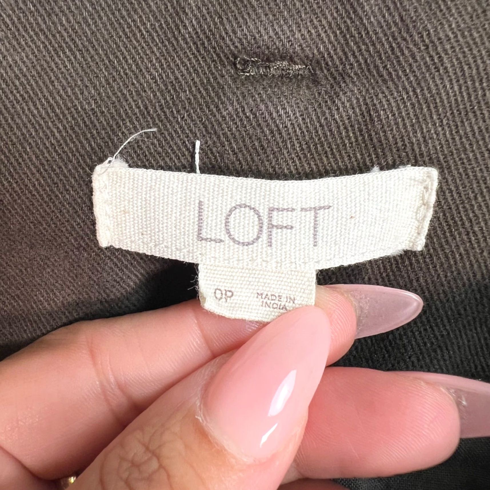 Loft Loft Womens Paperbag Tapered Leg Pants Size 0P Brown Cotton Blend Size 25" / US 0 / IT 36 - 3 Thumbnail