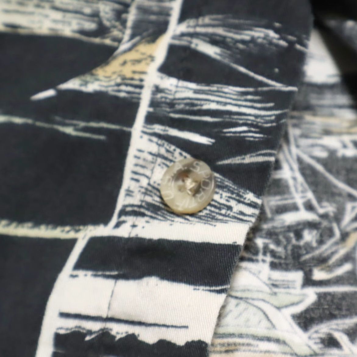 Vintage Sportif Deep Sea Fishing Camp Cotton All Over Print Button Up Shirt Black Men’s L Shirt Size US L / EU 52-54 / 3 - 7 Thumbnail