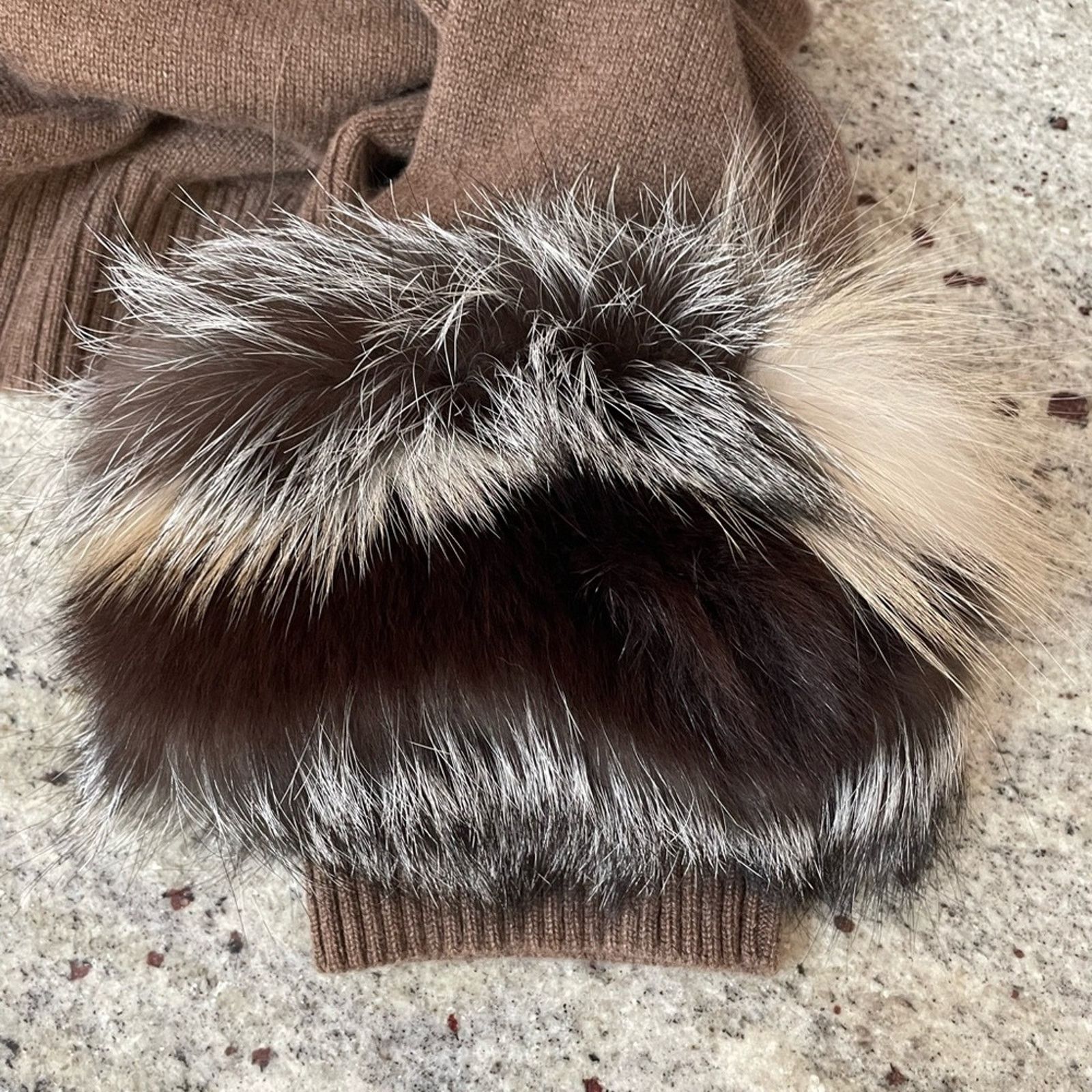 Cashmere Turtleneck Sweater with Fox Fur from Lafayette 148