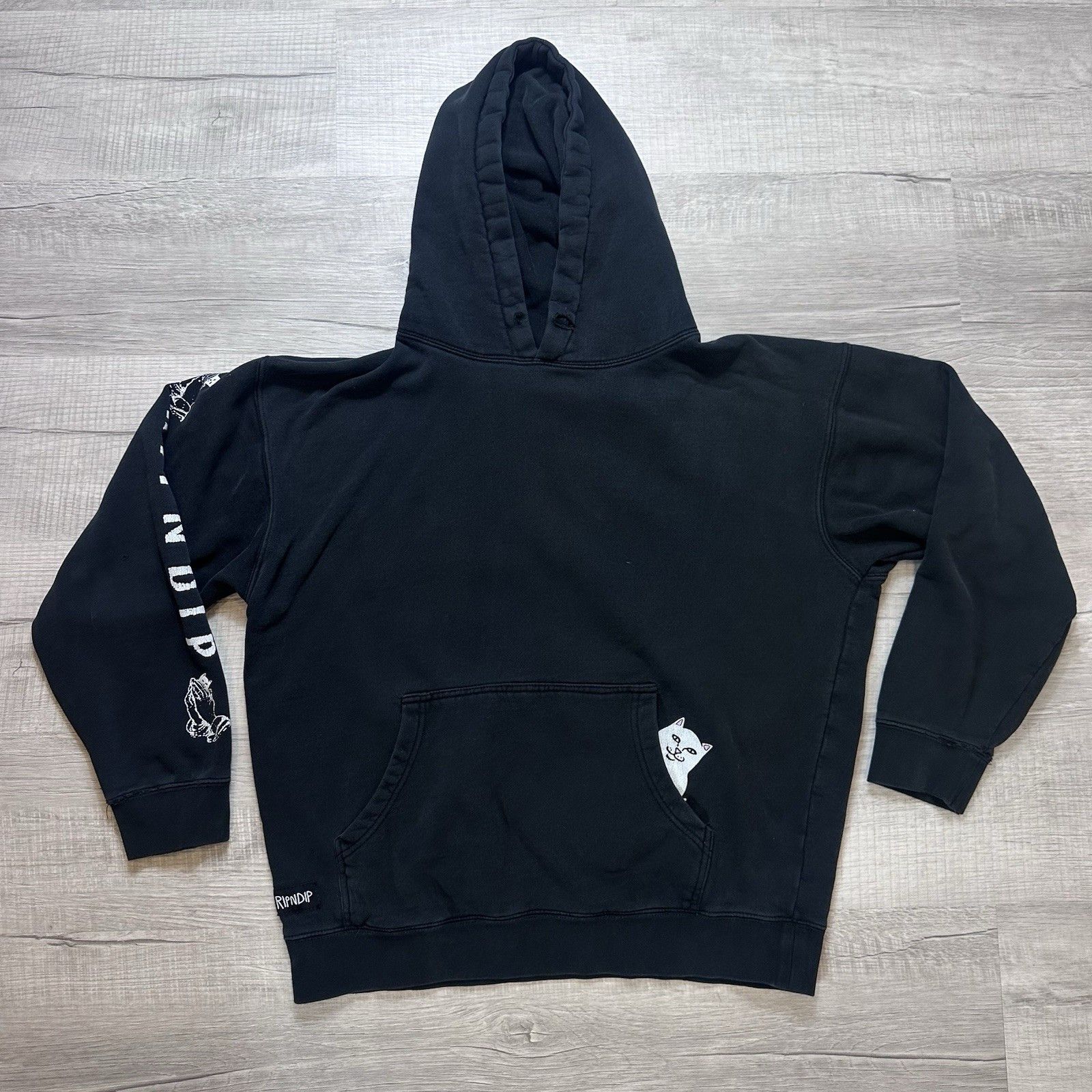 RIPNDIP RipNDip Cat Hoodie Medium Black Pullover Graphic Streetwear Size US M / EU 48-50 / 2 - 1 Thumbnail