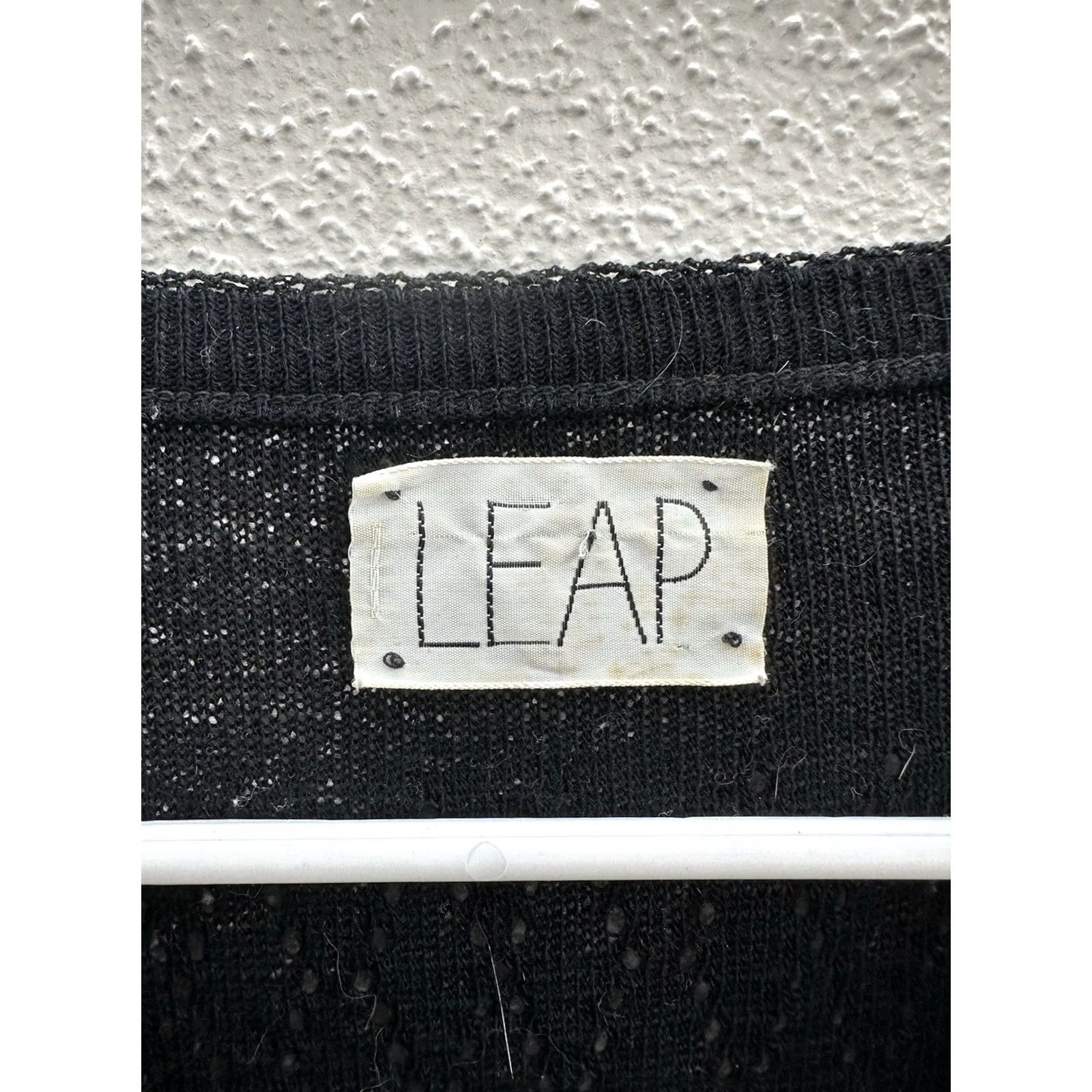 Vintage VINTAGE Leap Cover Up Womens Long Sleeve Black Open Knit Side Slits 80s 90s Womens, Size 10 Size L / US 10 / IT 46 - 6 Thumbnail