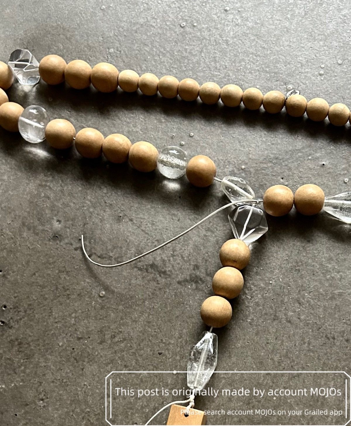 Number (N)ine Number Nine 08ss Wood & Crystal OS Cross Necklace mojos1032 Size ONE SIZE - 7 Thumbnail