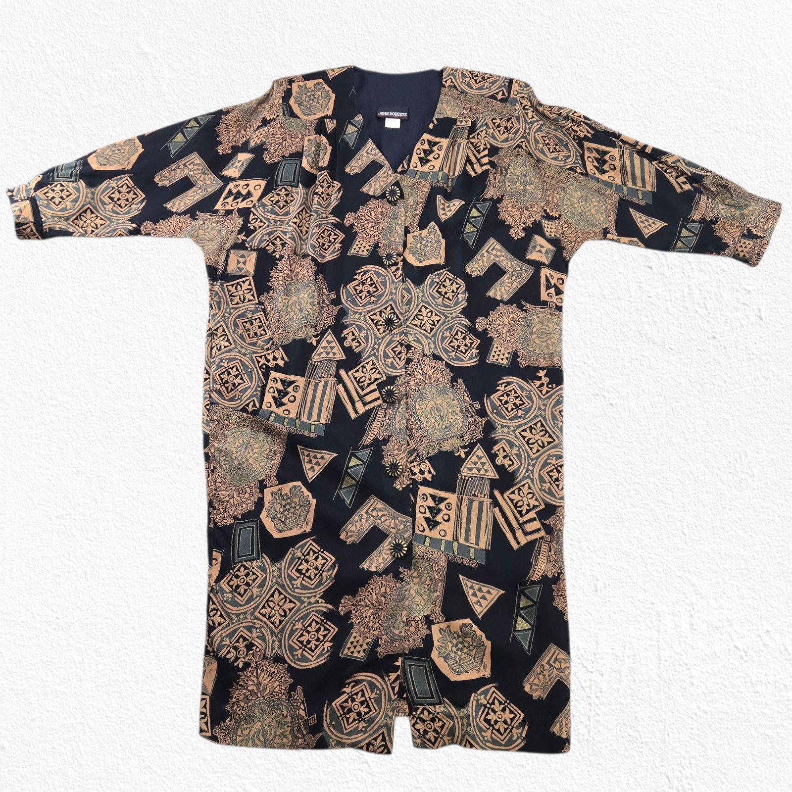 Vintage Vintage Oversized Abstract Print Dress Tunic Size Large Size L / US 10 / IT 46 - 2 Thumbnail