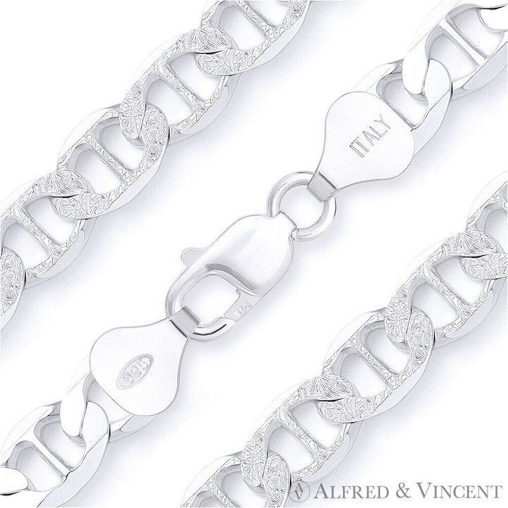 Other 10mm Marina / Mariner Pave Link Italian Chain Bracelet 8" Size ONE SIZE - 1 Thumbnail