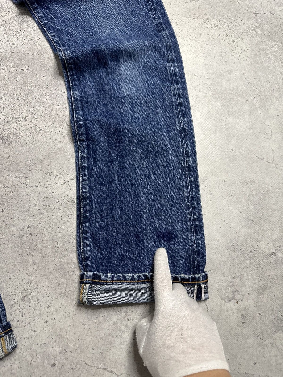 Levi's Levi’s 505 0217 Big E Denim Blue Distressed Selvedge Pants Size US 33 - 14 Thumbnail
