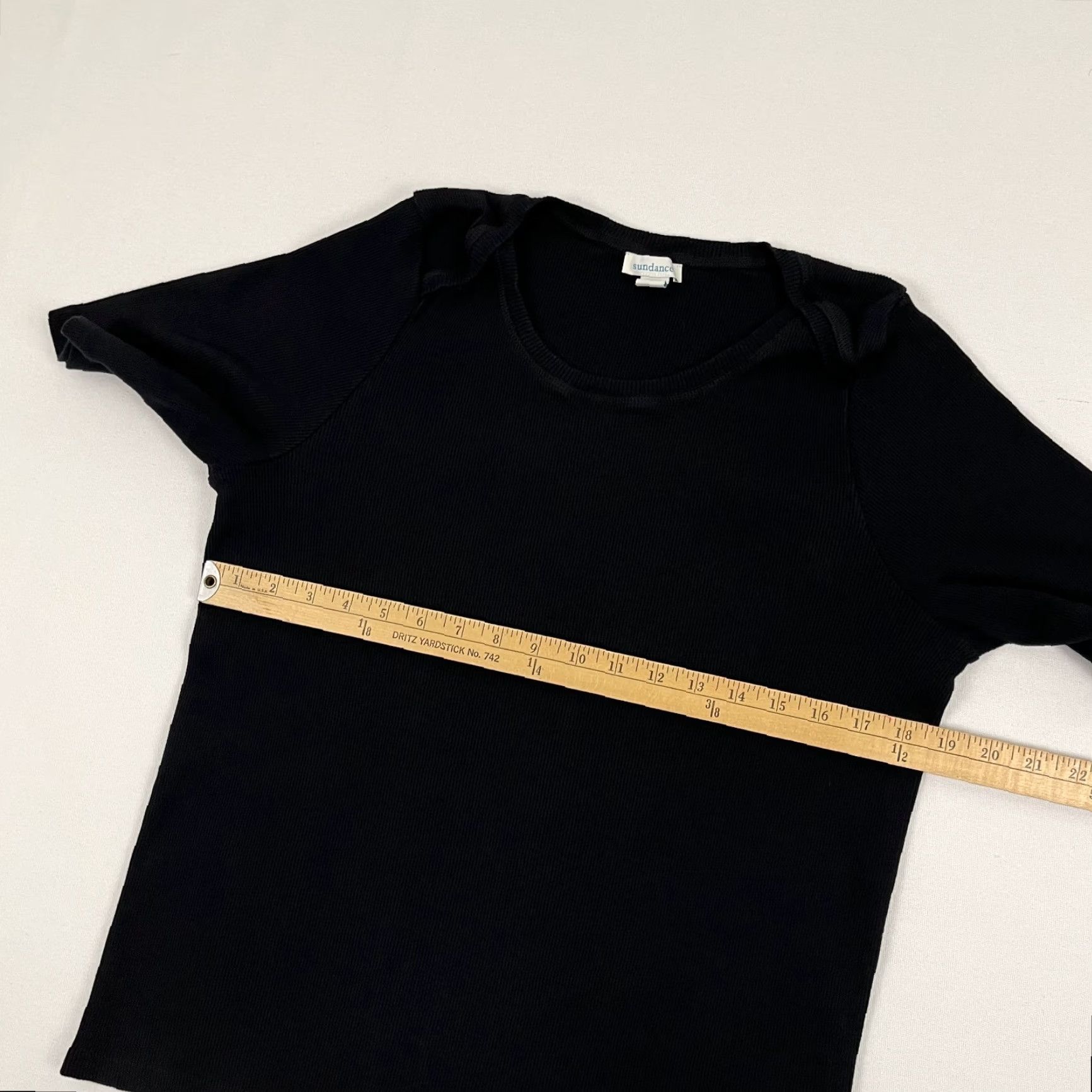 Vintage Sundance Shirt Womens Large Black Thermal Waffle Knit 1/2 Sleeve Layering Blouse Size L / US 10 / IT 46 - 4 Thumbnail