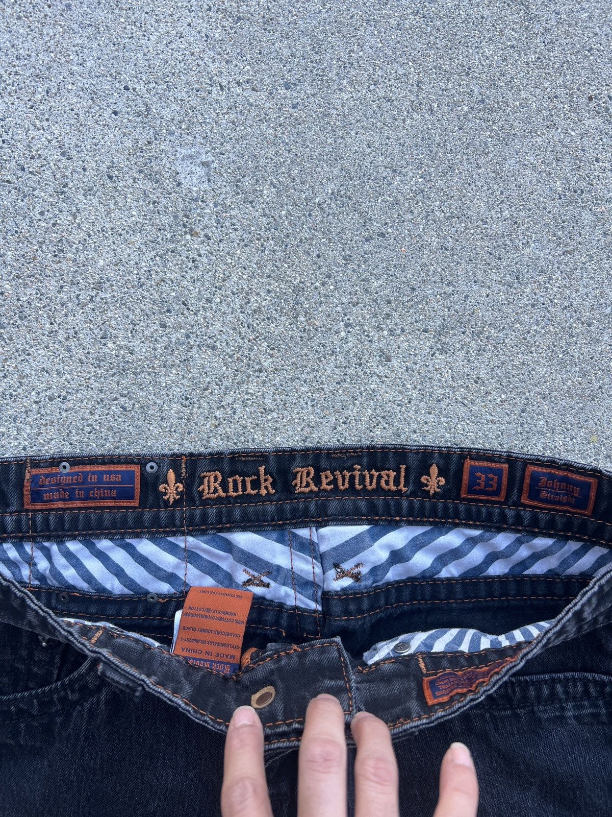 Rock Revival Black Rock Revival “Johnny” Relax Straight Fit Denim Jeans Size US 33 - 3 Thumbnail