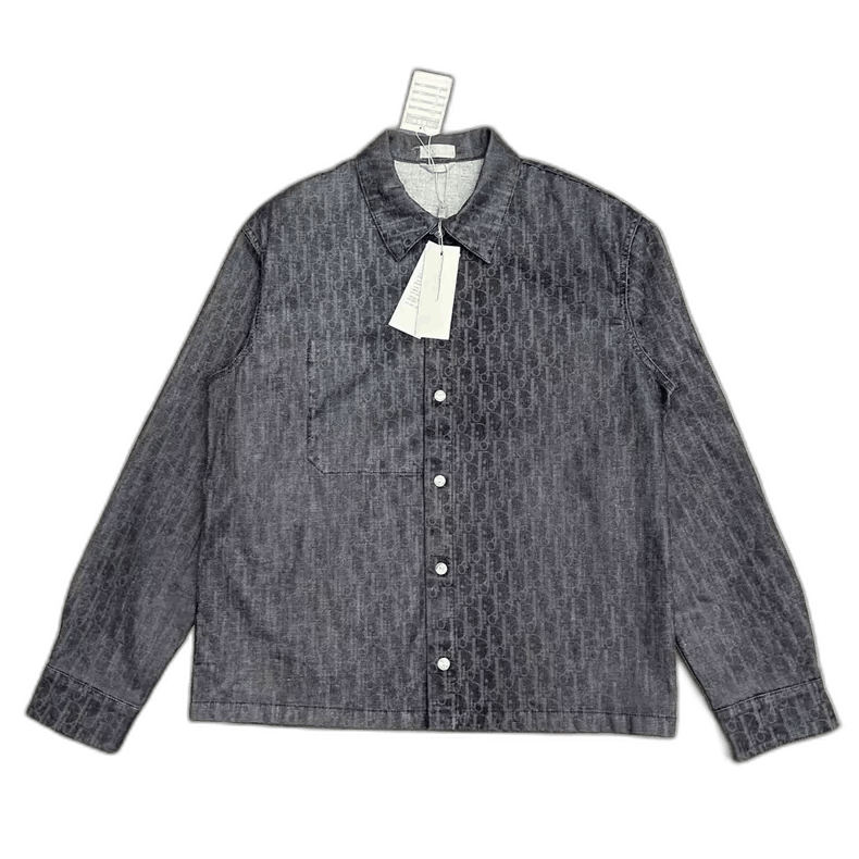 Dior DIOR Black Logo Denim Shirt-2506 Size US M / EU 48-50 / 2 - 1 Thumbnail
