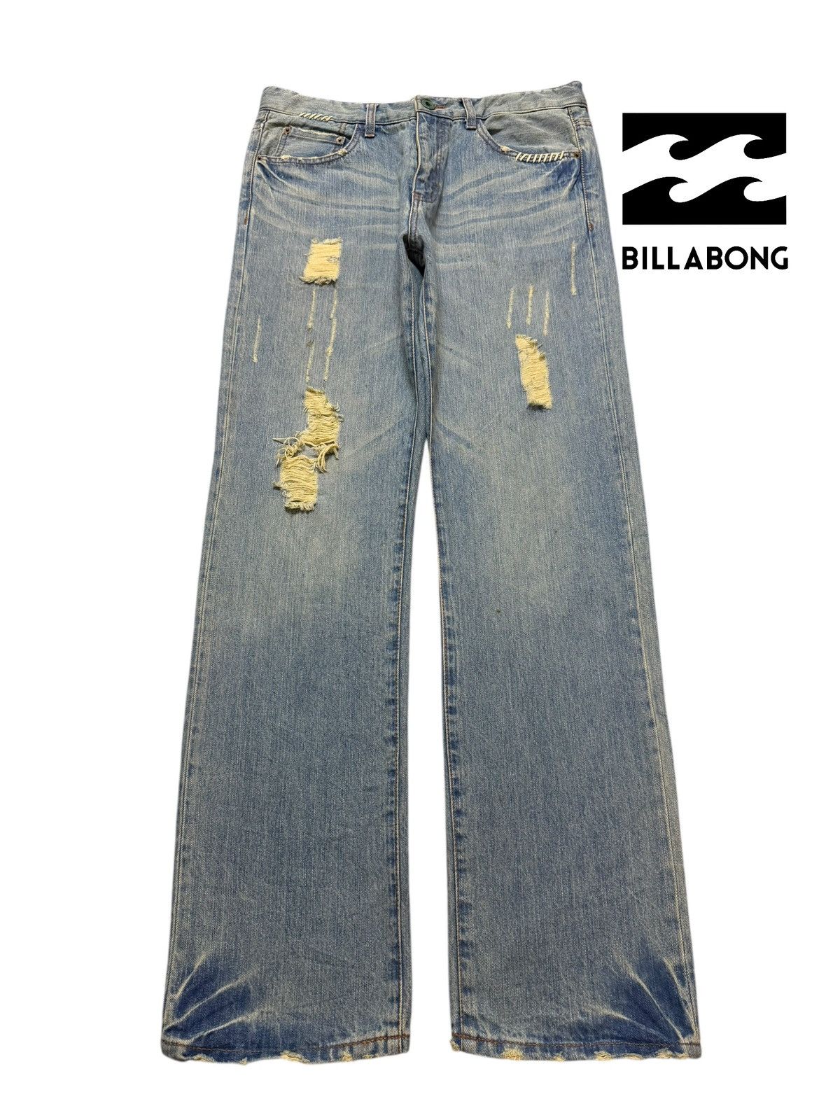 Billabong Vintage 90s Billabong Faded Wash Distressed Relaxed Loose Size US 34 / EU 50 - 1 Thumbnail