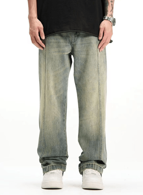 Japanese Brand × Jean High Street American Retro Distressed Straight Jeans Size US 32 / EU 48 - 2 Thumbnail