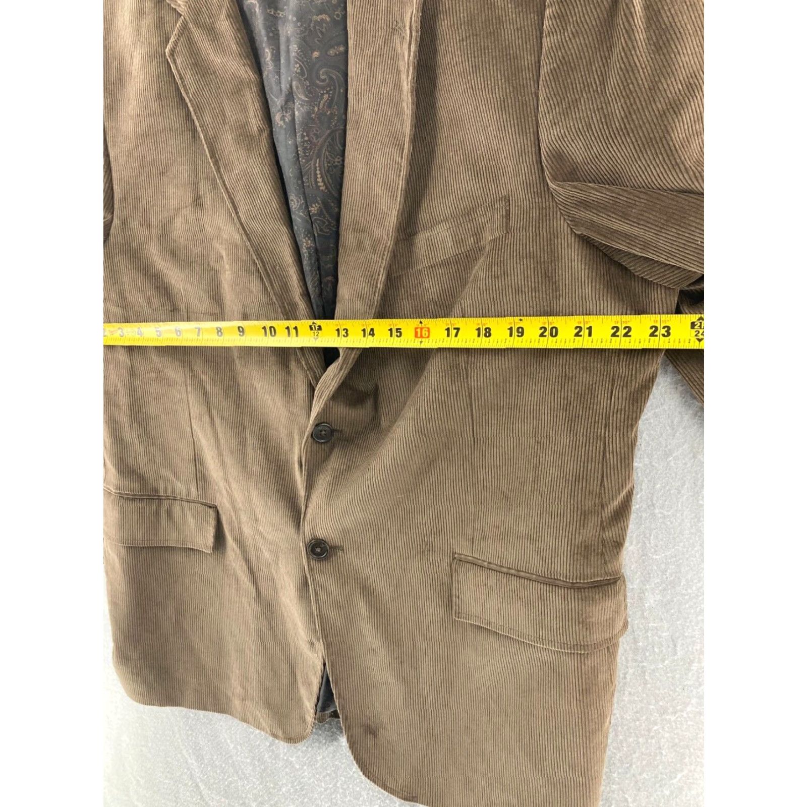 Stafford Stafford Blazer Mens 46 Regular Classic Fit Brown Cotton Corduroy 2-Button Double-Vented Sports Size 46R - 2 Thumbnail