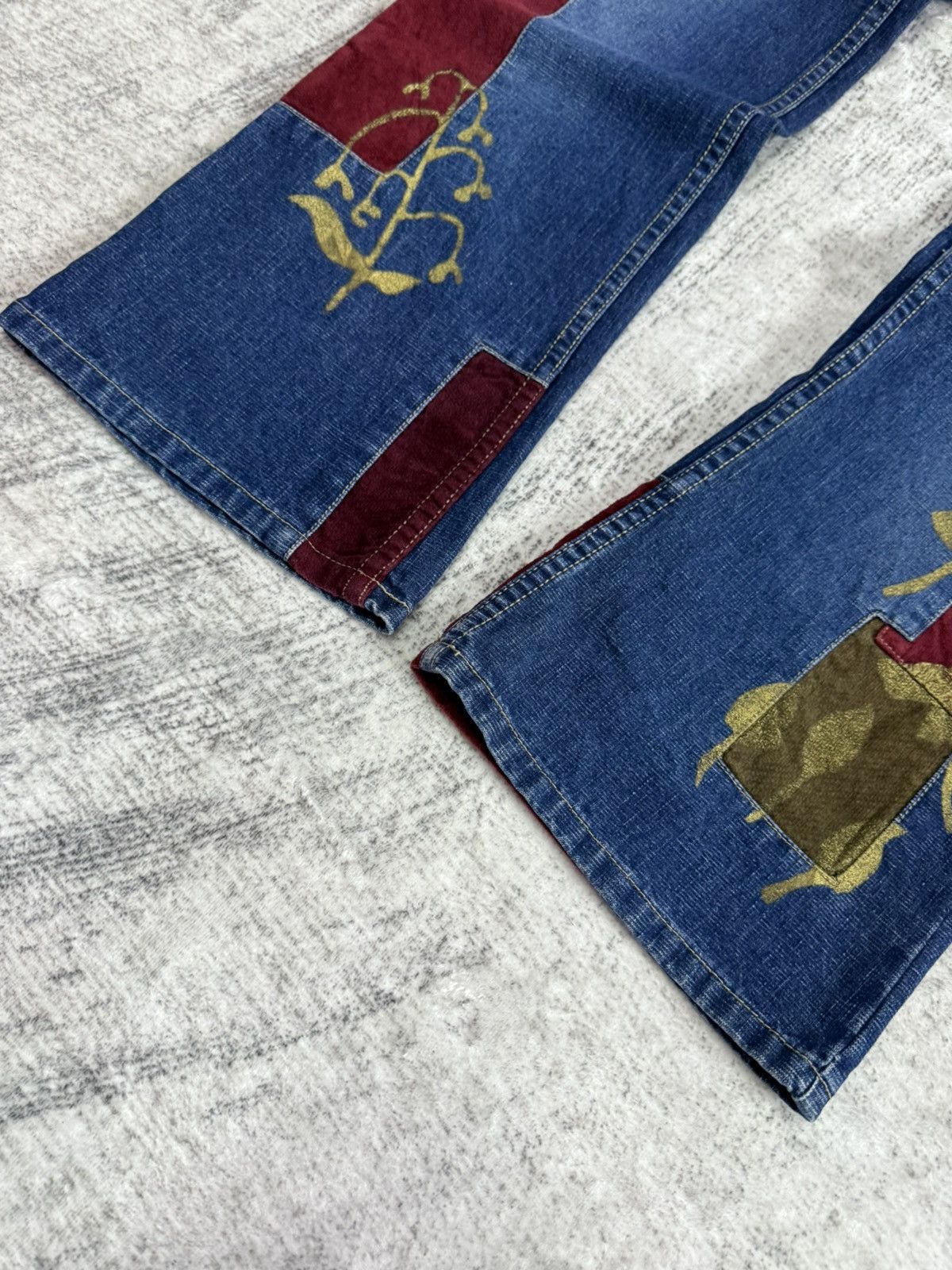 Japanese Brand × Tornado Mart Tornado Mart Style Patch Work Flared Jeans Route 66 Size US 28 / EU 44 - 6 Thumbnail