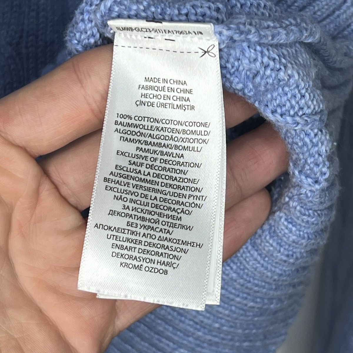 Polo Ralph Lauren × Ralph Lauren Polo Ralph Lauren Sweater Jumper Cable Knitwear Baby Blue Size US L / EU 52-54 / 3 - 7 Thumbnail