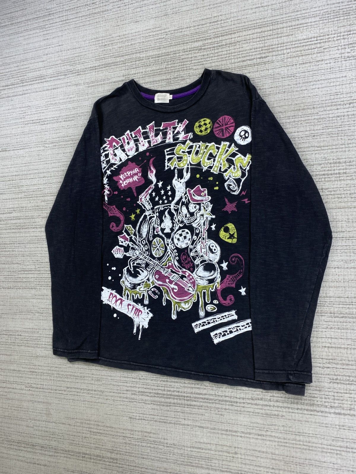If Six Was Nine Vintage Guilt Suck Rock Star Punk Longsleeve Shirt Size US M / EU 48-50 / 2 - 3 Thumbnail