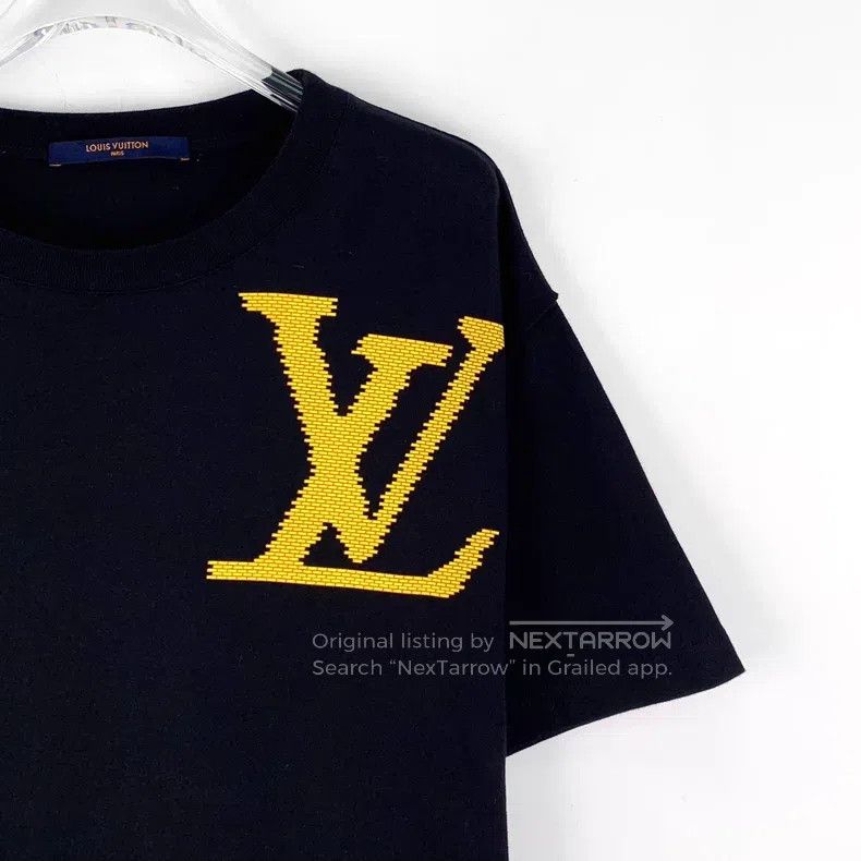 Louis Vuitton Louis Vuitton Black logo printed cotton crewneck short sle Size US M / EU 48-50 / 2 - 3 Thumbnail