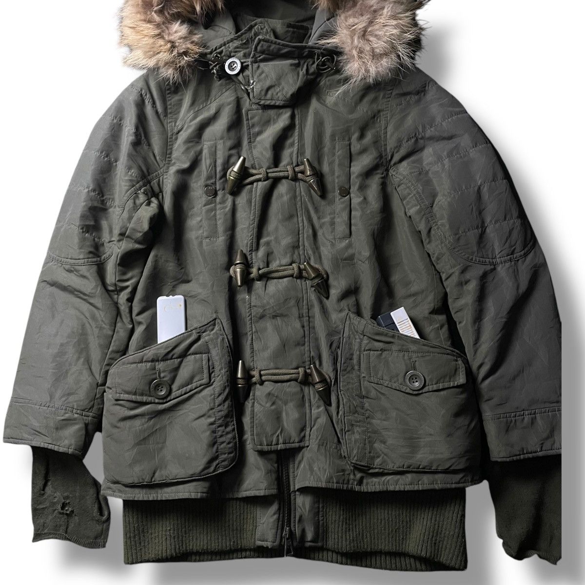 14th Addiction 🇯🇵 SLY CHINESE RACOON DOG FUR DUFFLE JACKET Size US S / EU 44-46 / 1 - 5 Thumbnail