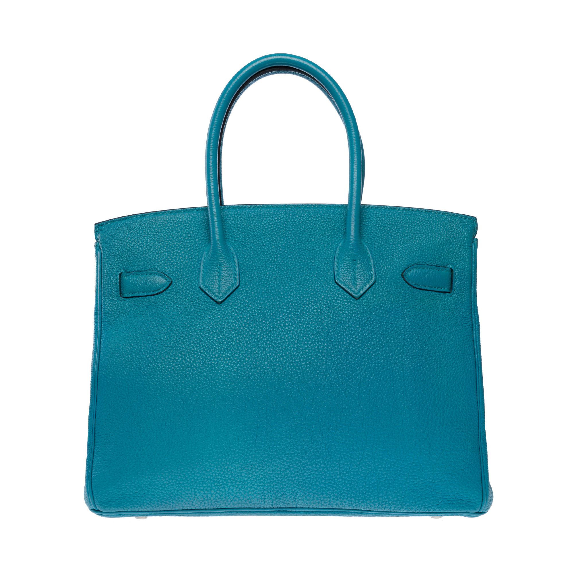 Hermes HERMES Birkin 30 in Blue Leather Size ONE SIZE - 4 Thumbnail