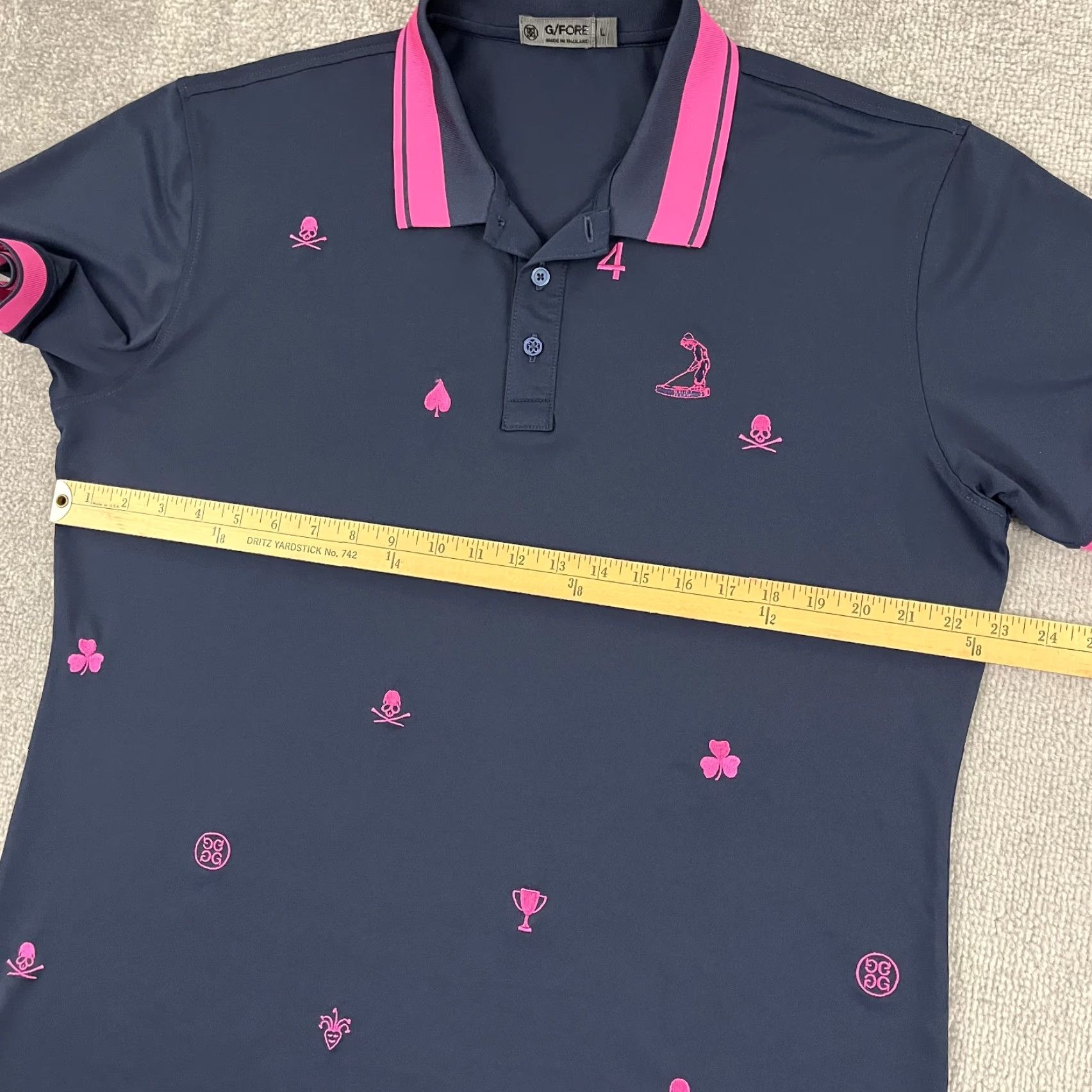 G/FORE G/FORE Pinehurst No. #4 Polo Shirt Mens Large Blue Embroidered Performance Golf Size US L / EU 52-54 / 3 - 5 Thumbnail