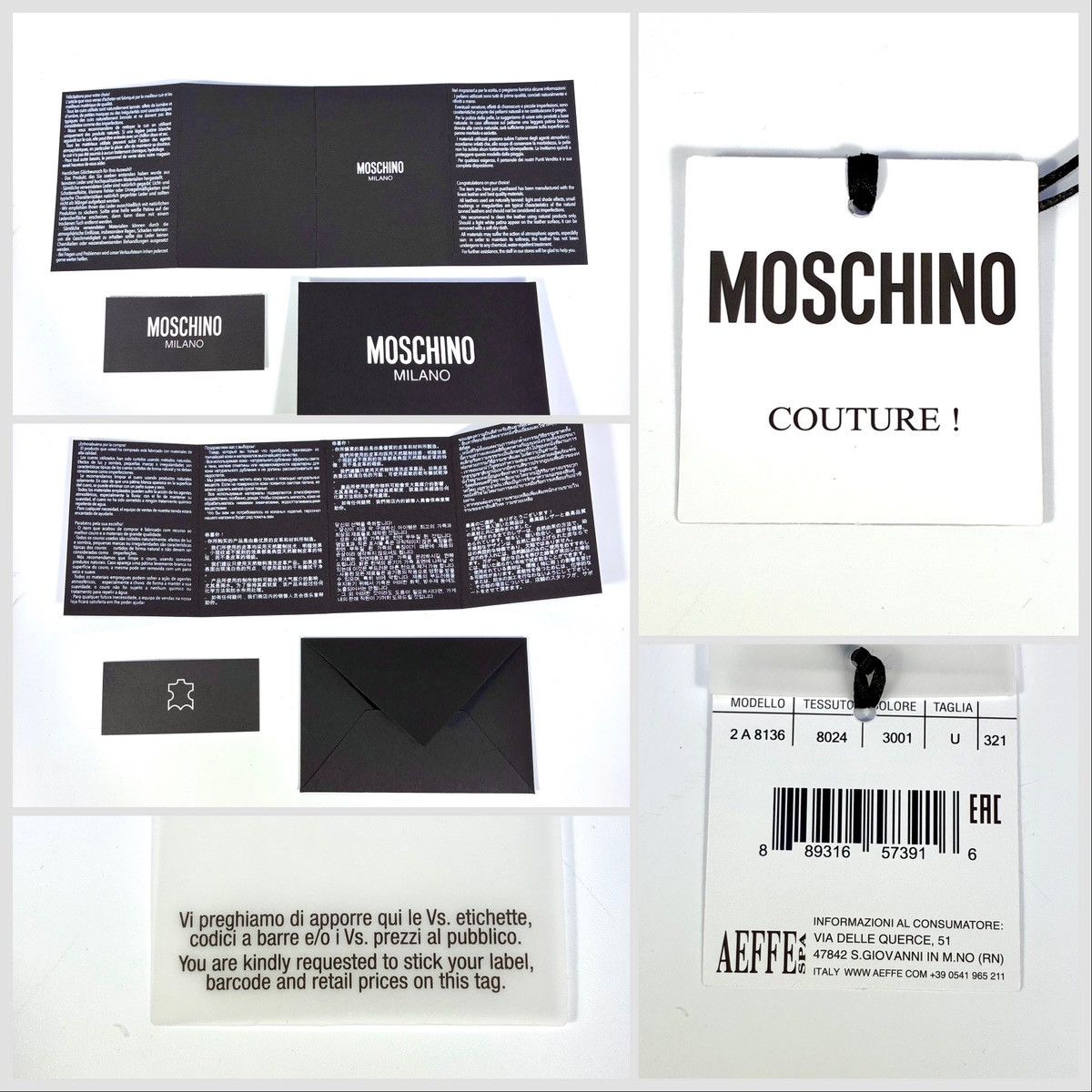 Moschino Moschino Couture Logo Card Case Fantasy Print White NWT Glam Size ONE SIZE - 4 Thumbnail